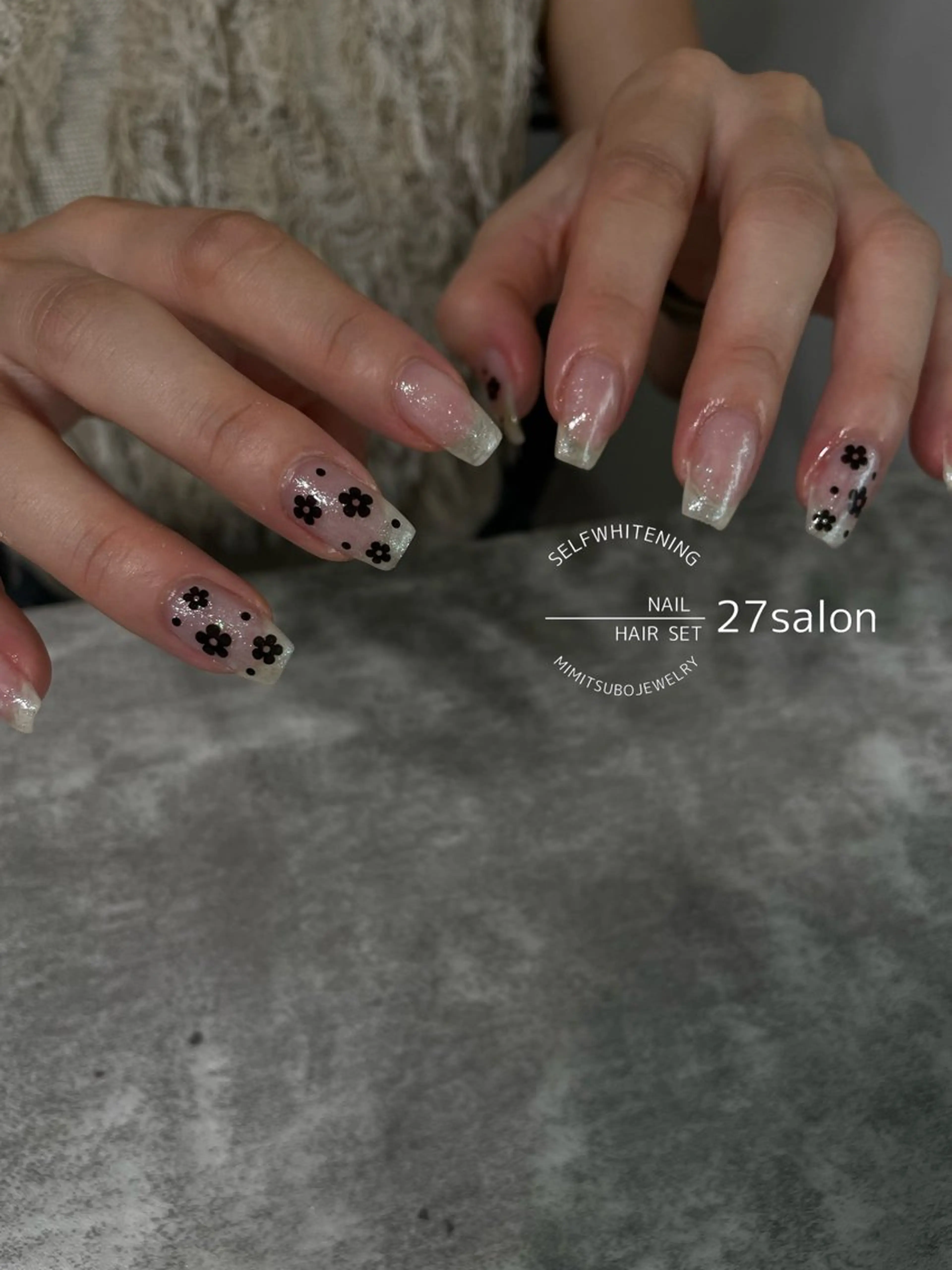 ネイル クリアネイル フラワーネイル ラメ(グリッター) ハンドネイル 27salon yuinaのネイルデザイン