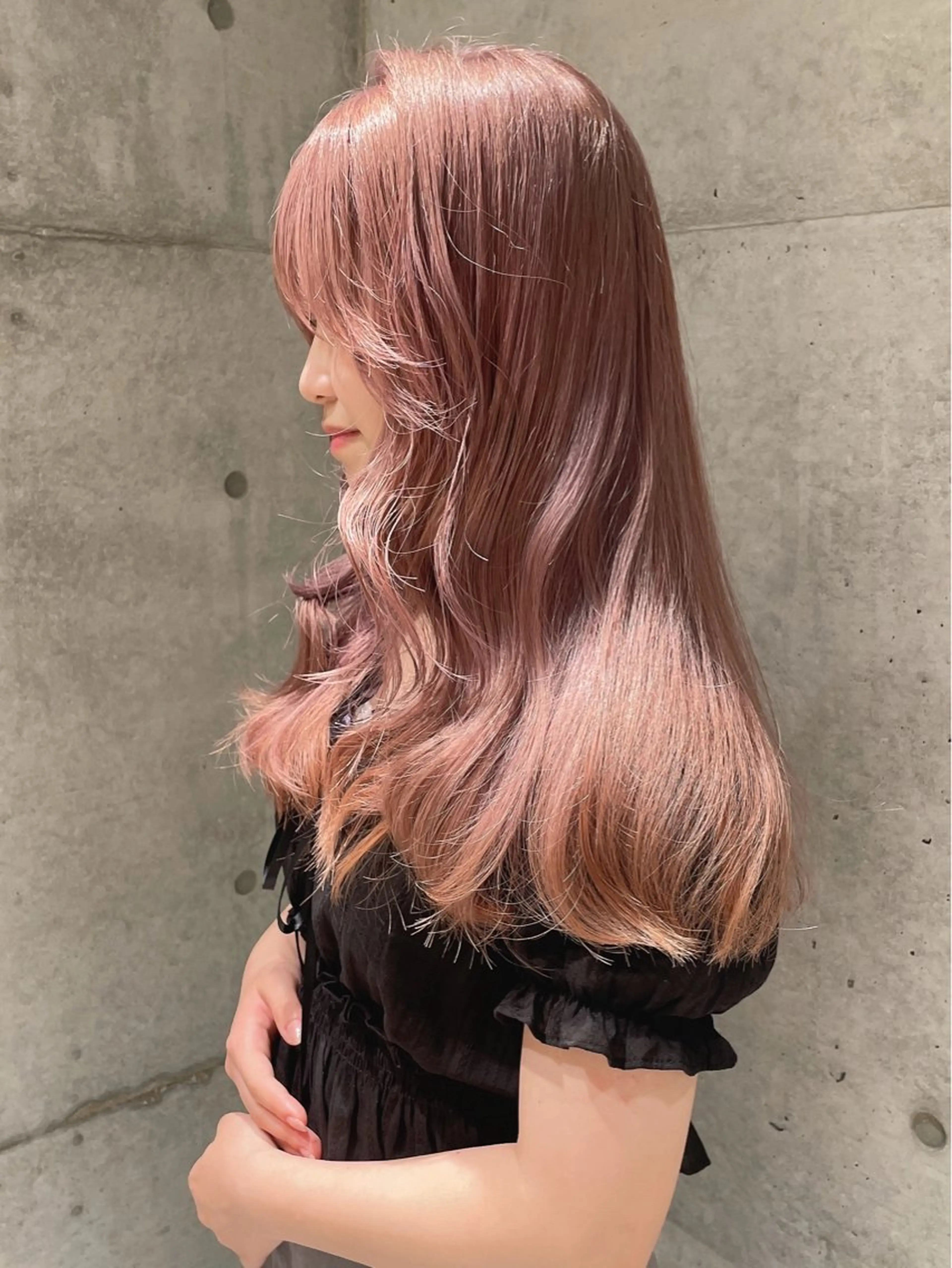 ミディアム カラー ブリーチ ボブ 韓国風ヘア レイヤーカット トリートメント ヘアカラー rina／ベージュ ワンホン/韓国ヘアのヘアスタイル