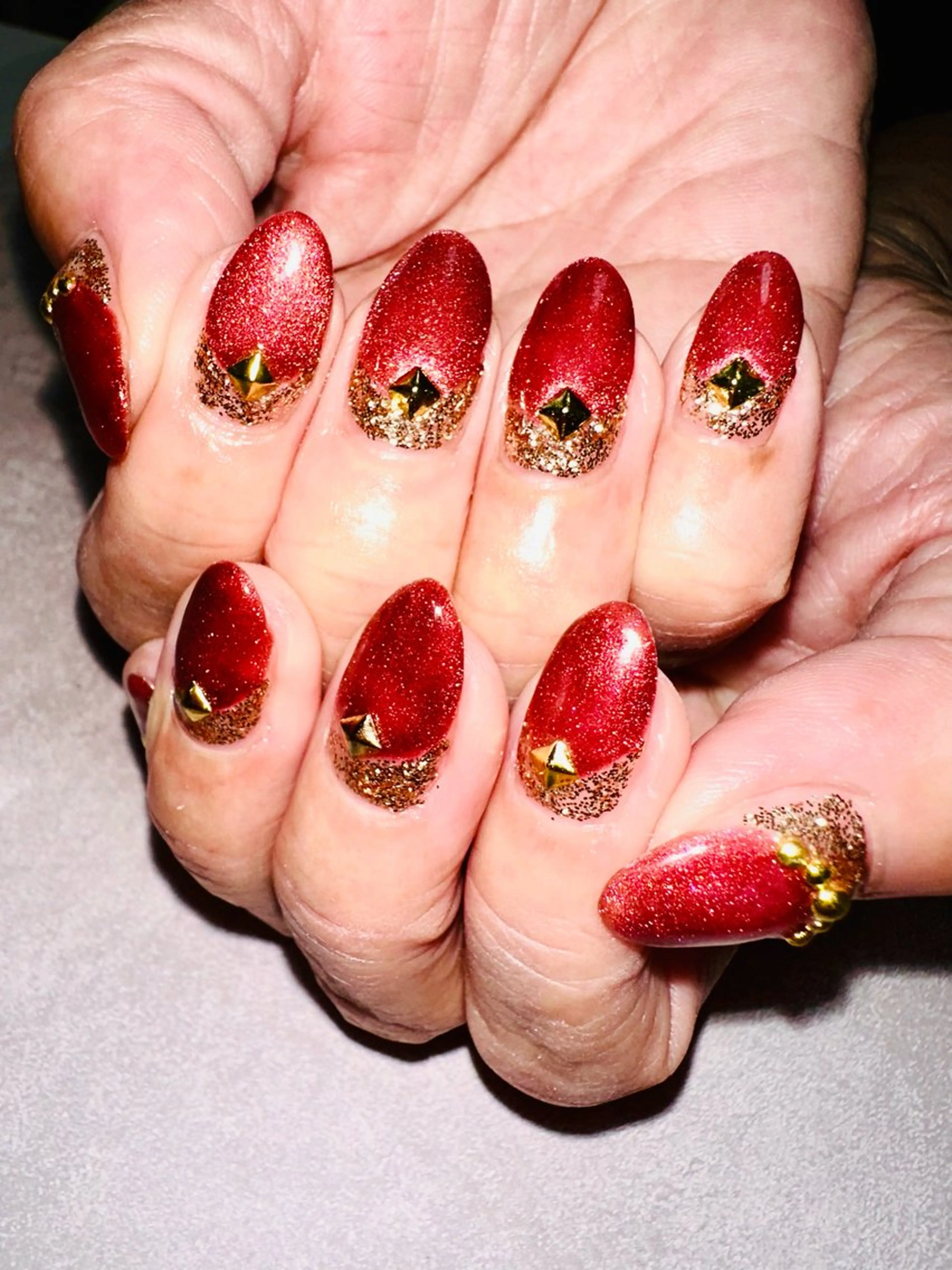 ネイル ゴールド ラメ(グリッター) ハンドネイル nail salon Linoのネイルデザイン