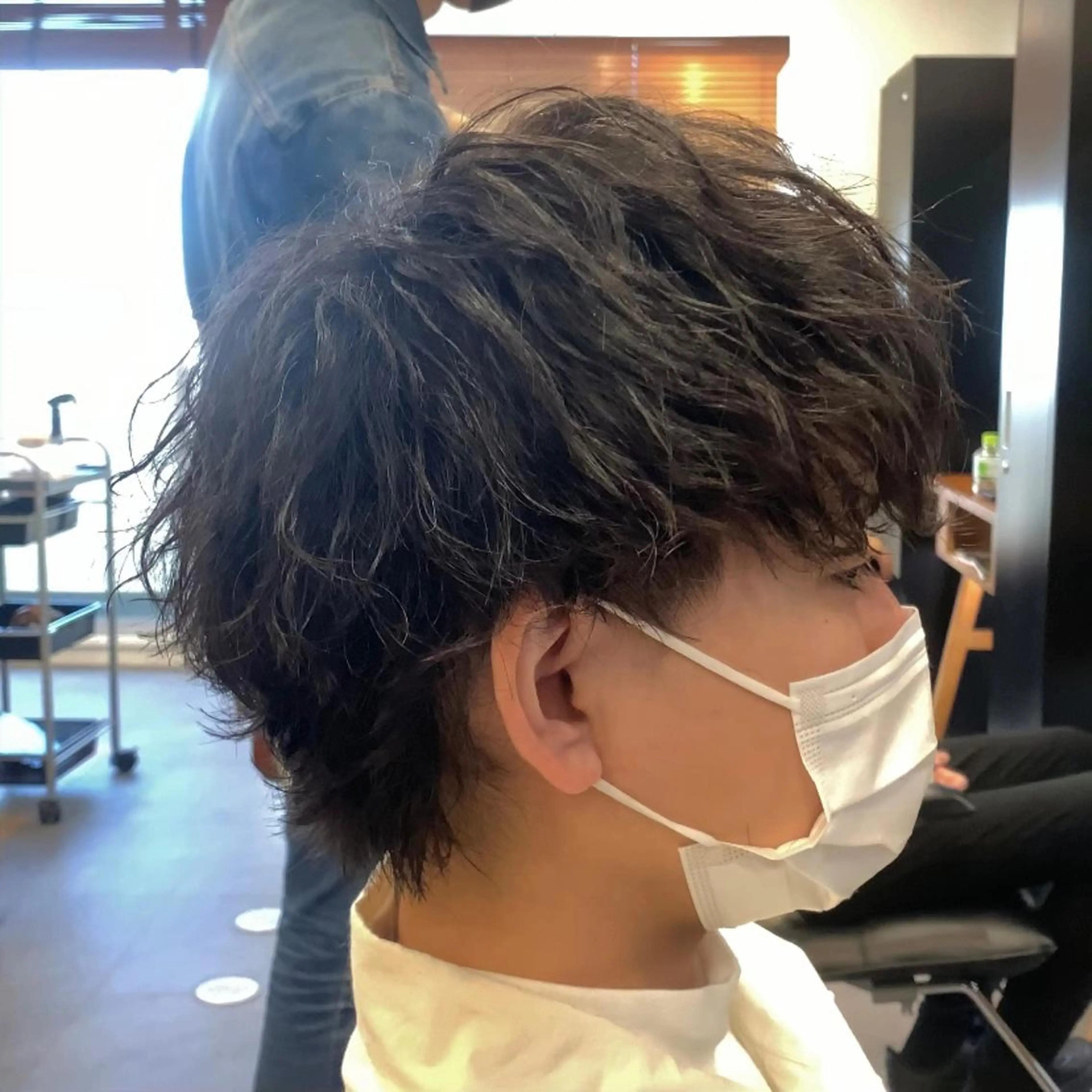 ショート パーマ メンズ メンズウルフカット ウルフカット カット パーマ メンズ特化美容師/ 藤戸 椋のヘアスタイル