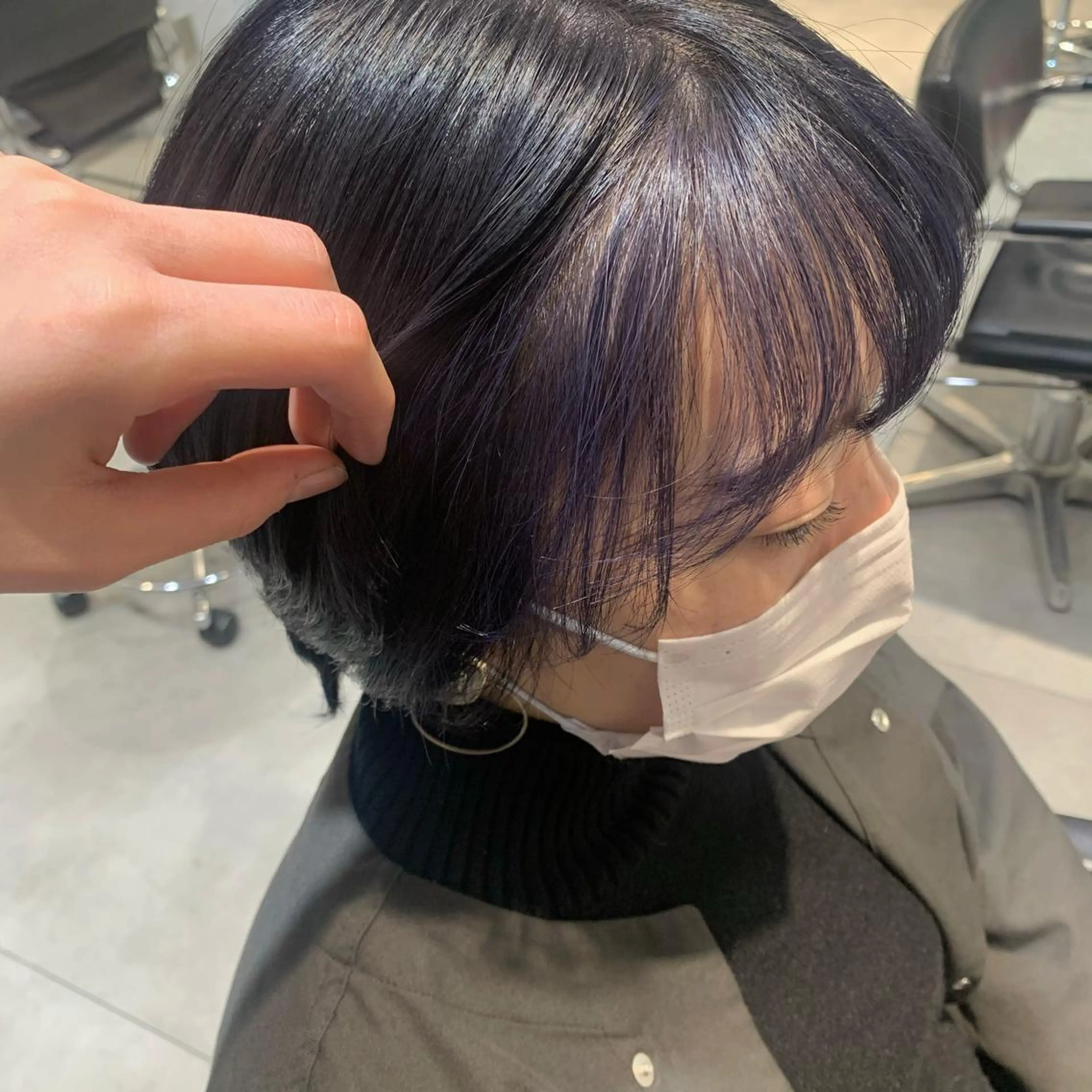 ショート カラー ブルーカラー ブルーバイオレット バイオレットカラー クレハ :)のヘアスタイル