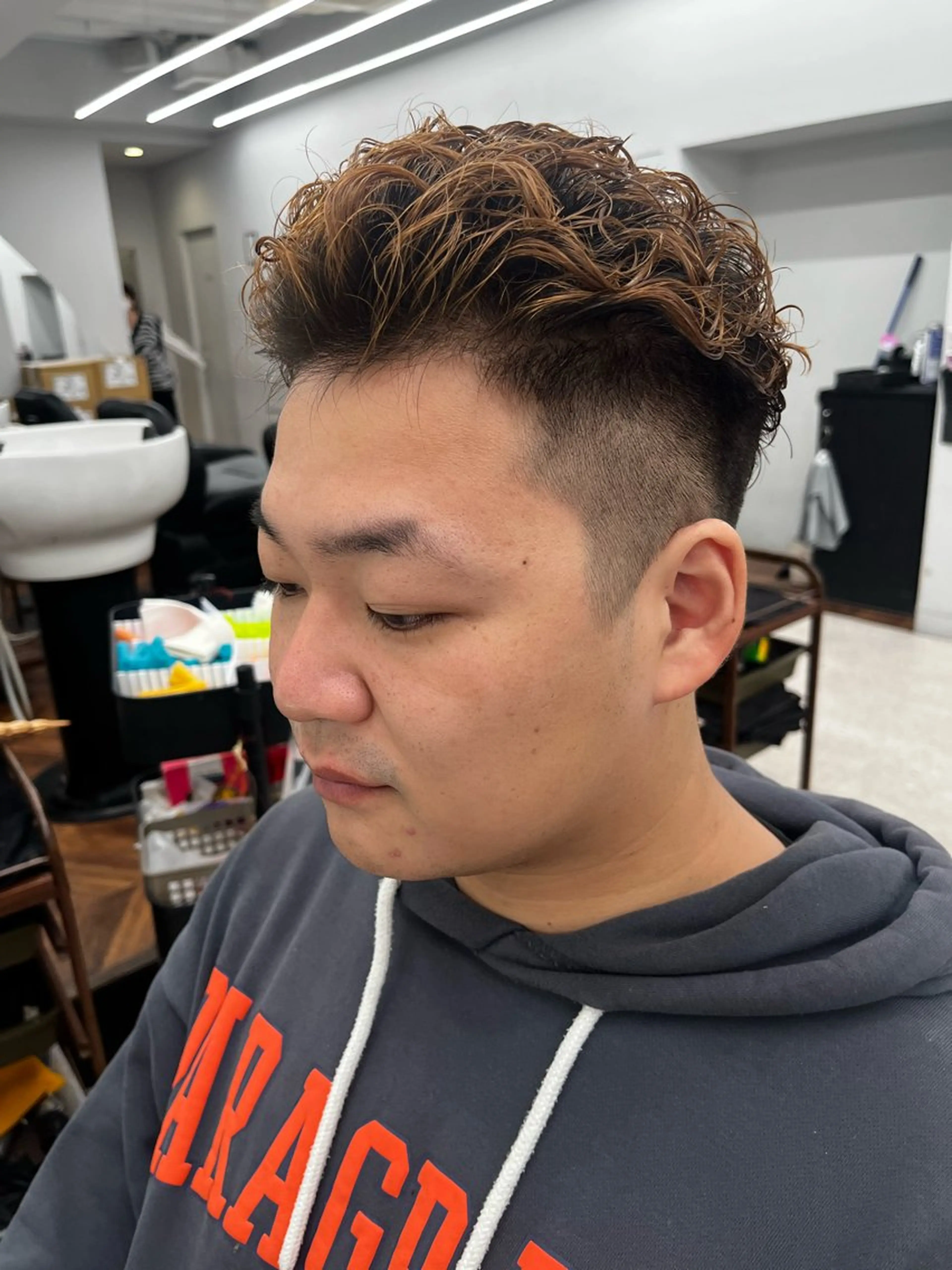 パーマ メンズ オールバック メンズパーマ カット パーマ 🍐シャドウパーマ メンズ特化/守岡🍐のヘアスタイル