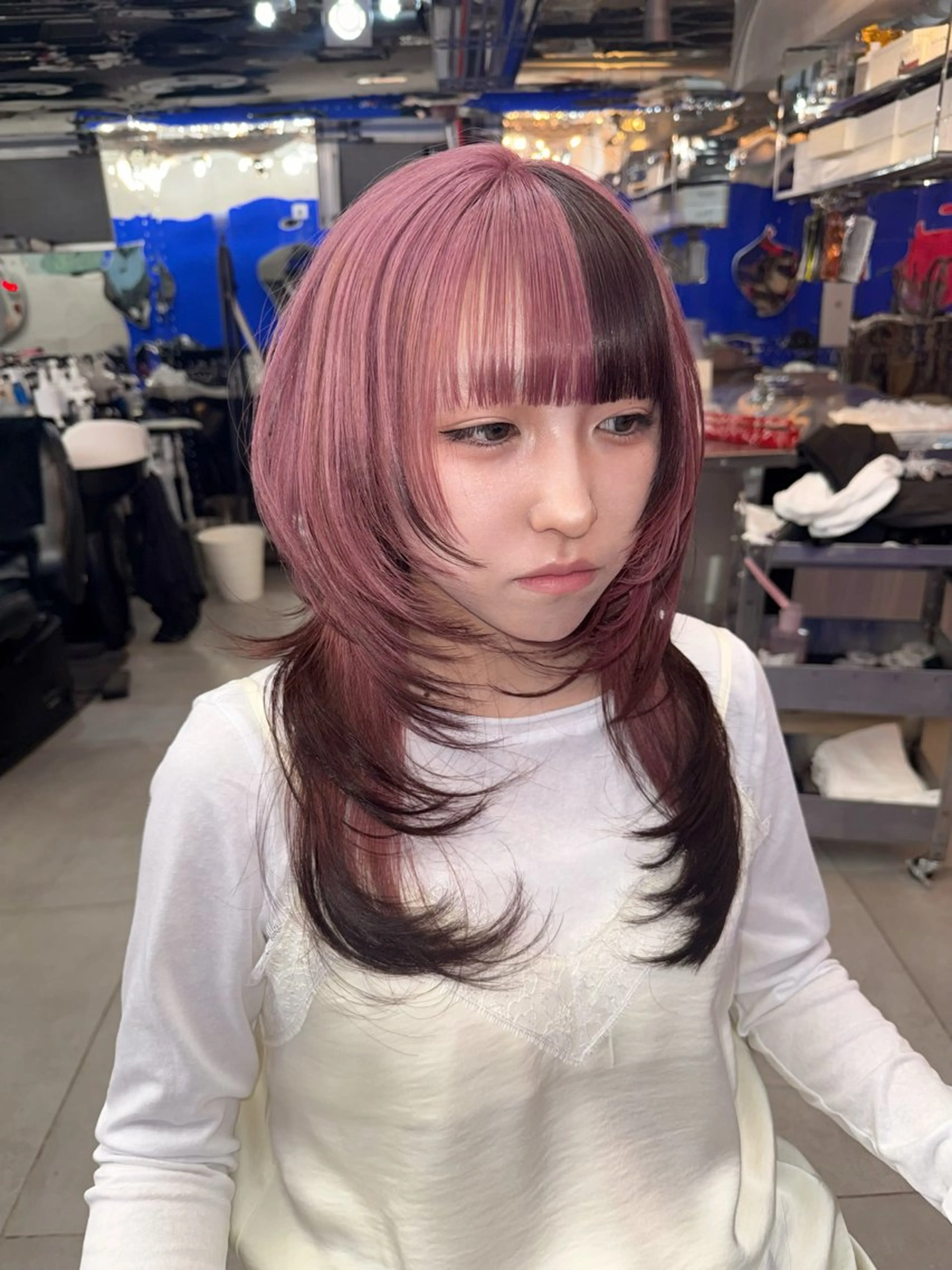ロング カラー カット ヘアカラー トリートメント ヘッドスパ ヘアセット HARUNA/原宿/ デザイン/カットのヘアスタイル