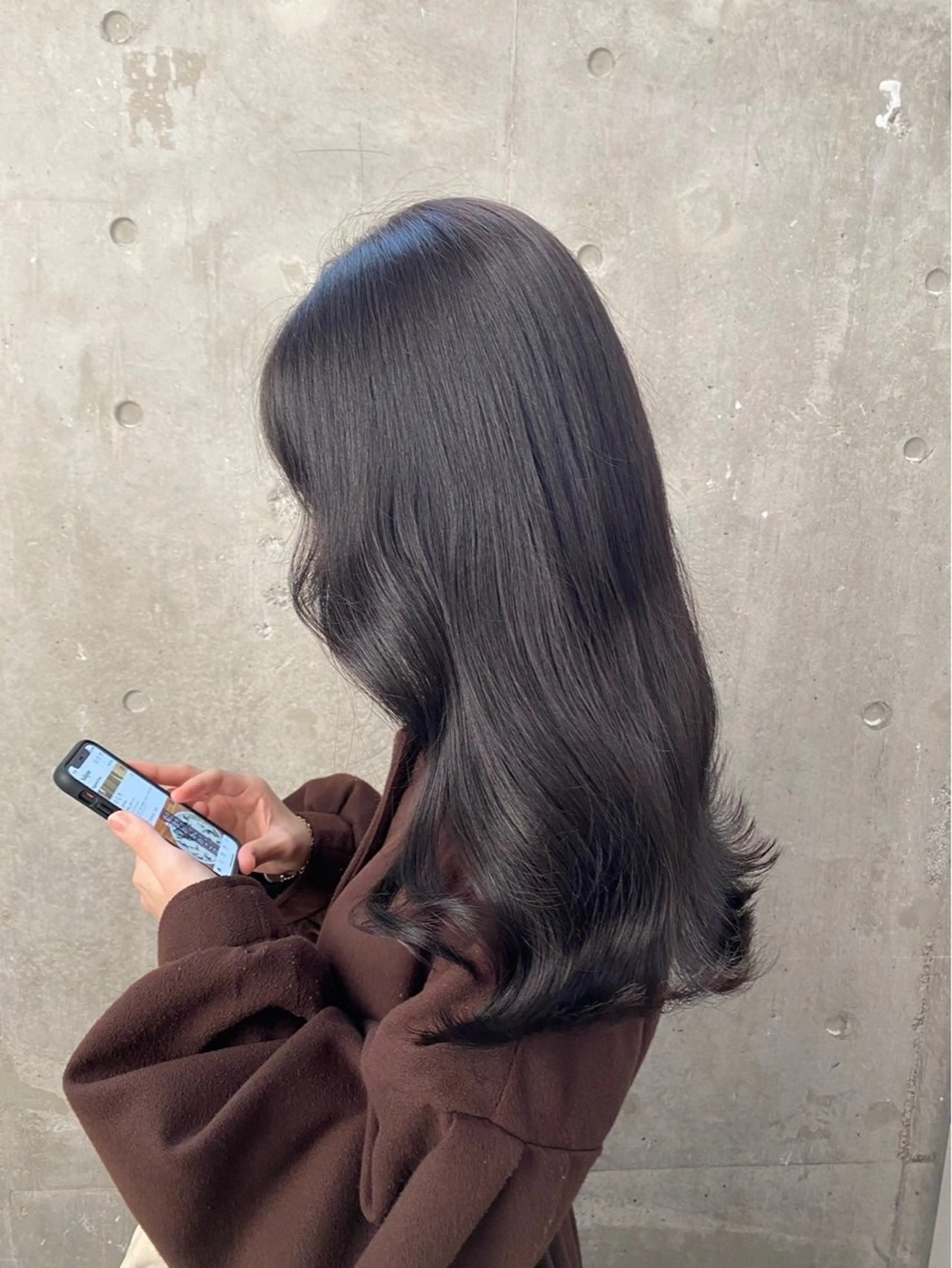 ロング カラー 黒髪 ブルーカラー ブルーブラック 韓国風カラー 韓国風ヘア ヘアカラー トリートメント 💙ハイトーン韓国風 色白ヘア💙manaのヘアスタイル