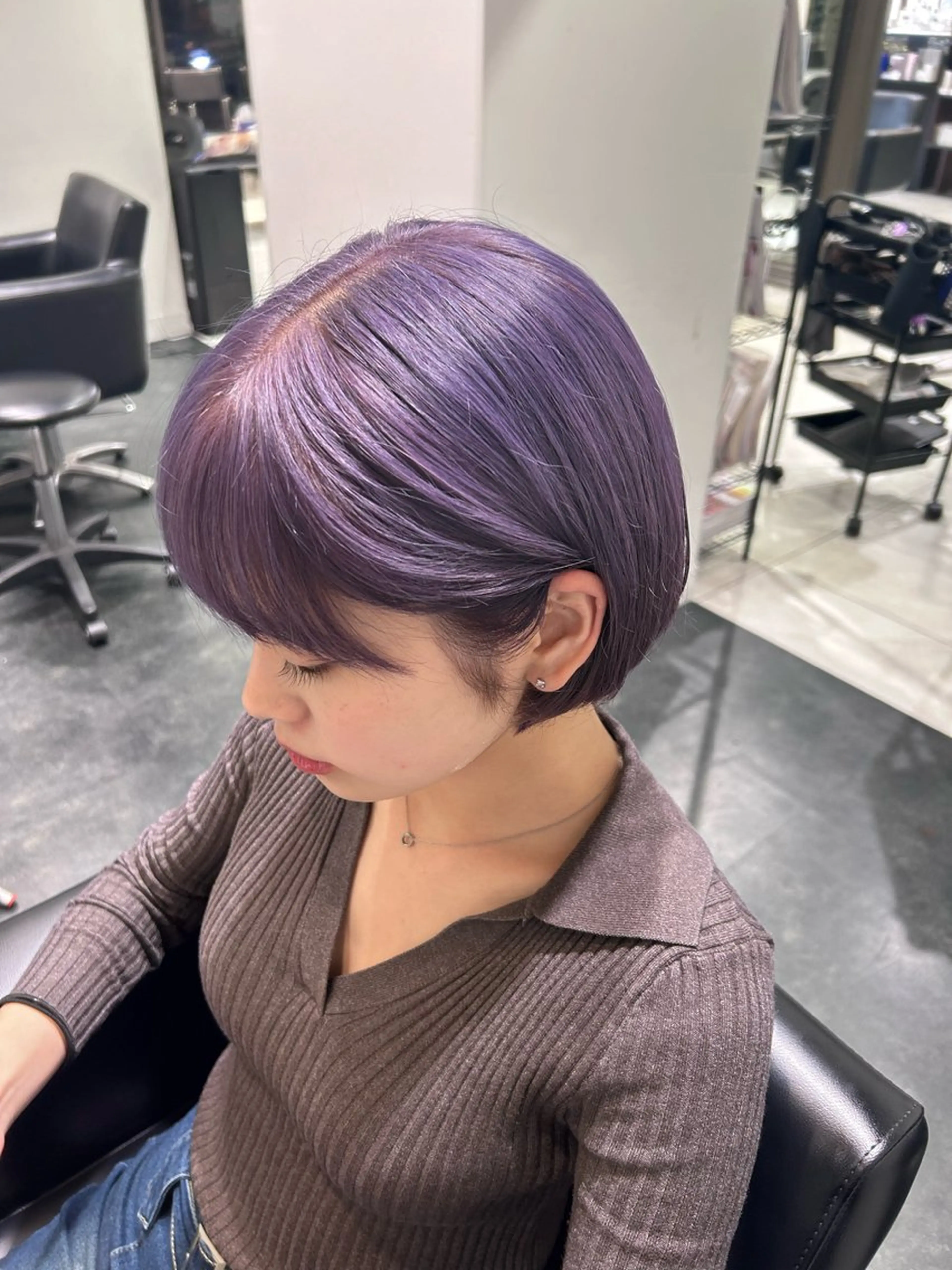 ショート カラー 透明感カラー 板橋　島村美咲のヘアスタイル