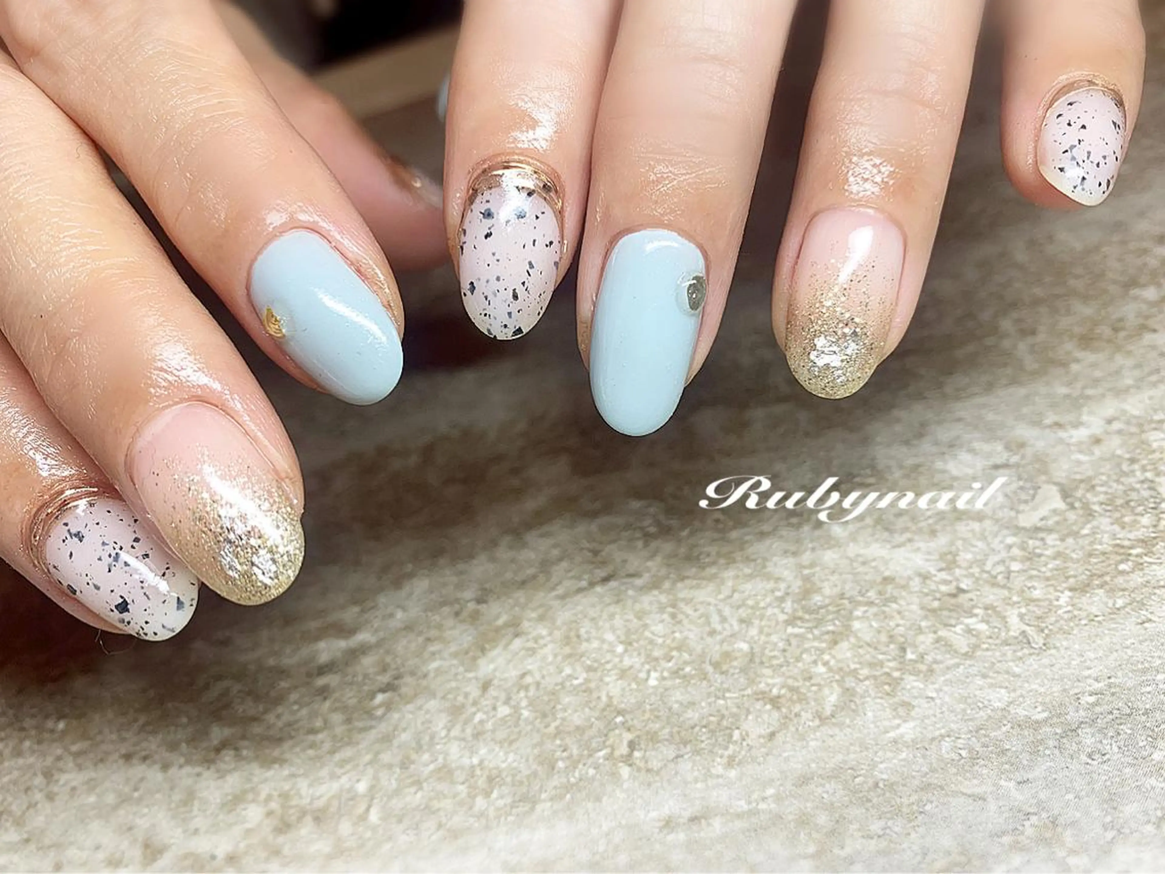 ネイル ブルー Rubynail所属・プライベートサロン Rubynailのネイルデザイン