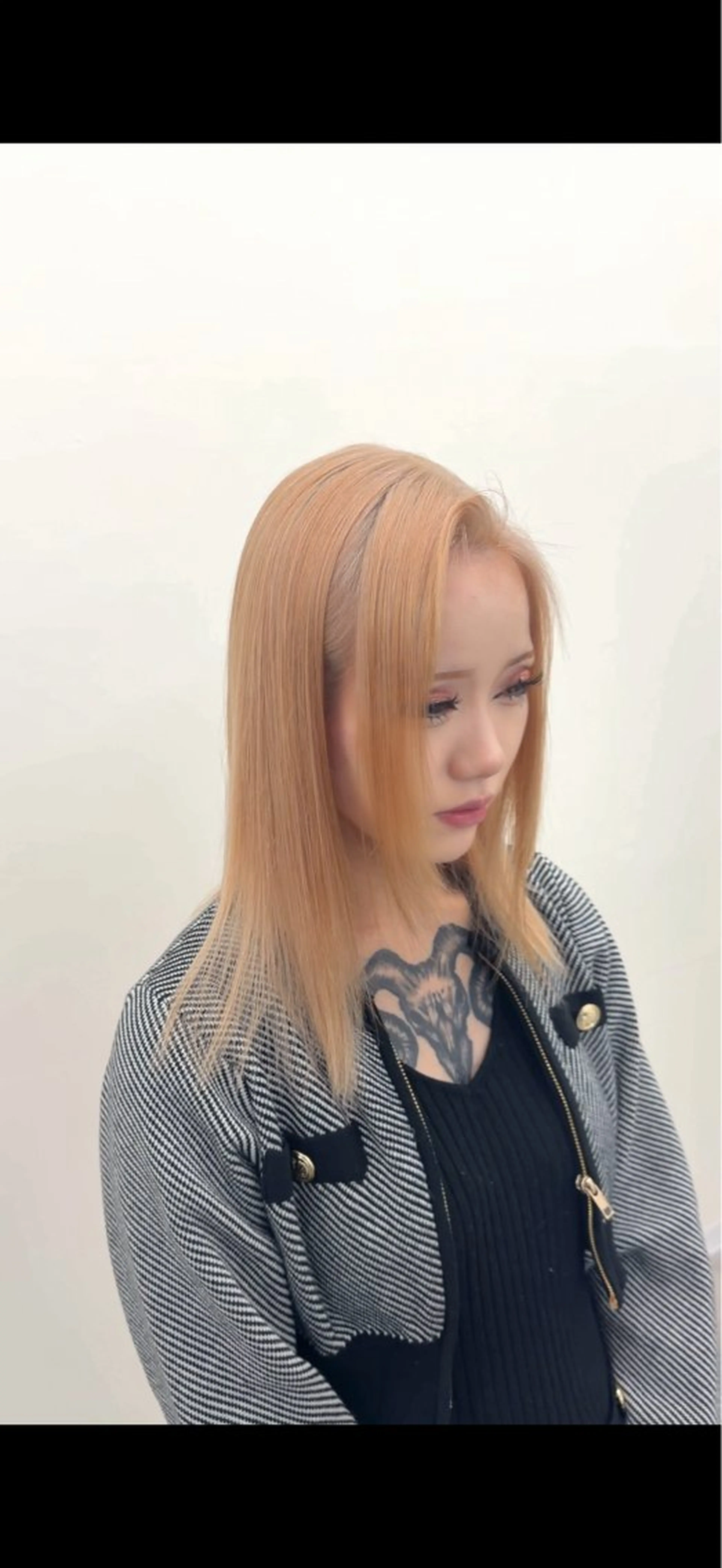 ミディアム カラー ベージュカラー ヘアカラー 旭岡龍明/ハイトーン /ケアブリーチのヘアスタイル