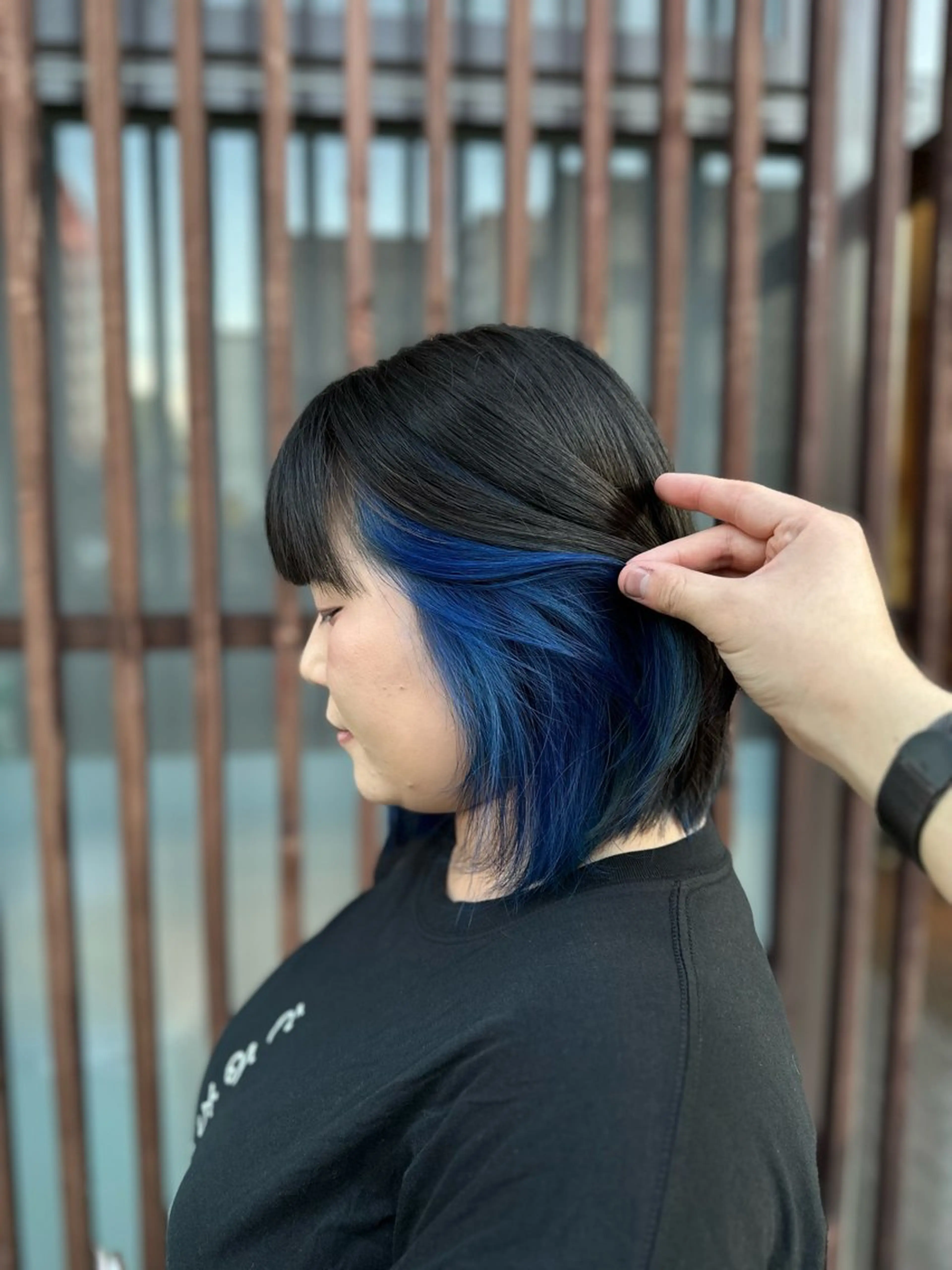 ショート カラー ブルーカラー インナーカラー ヘアカラー 大人女性の艶カット カラー/菊池柊真🌟のヘアスタイル