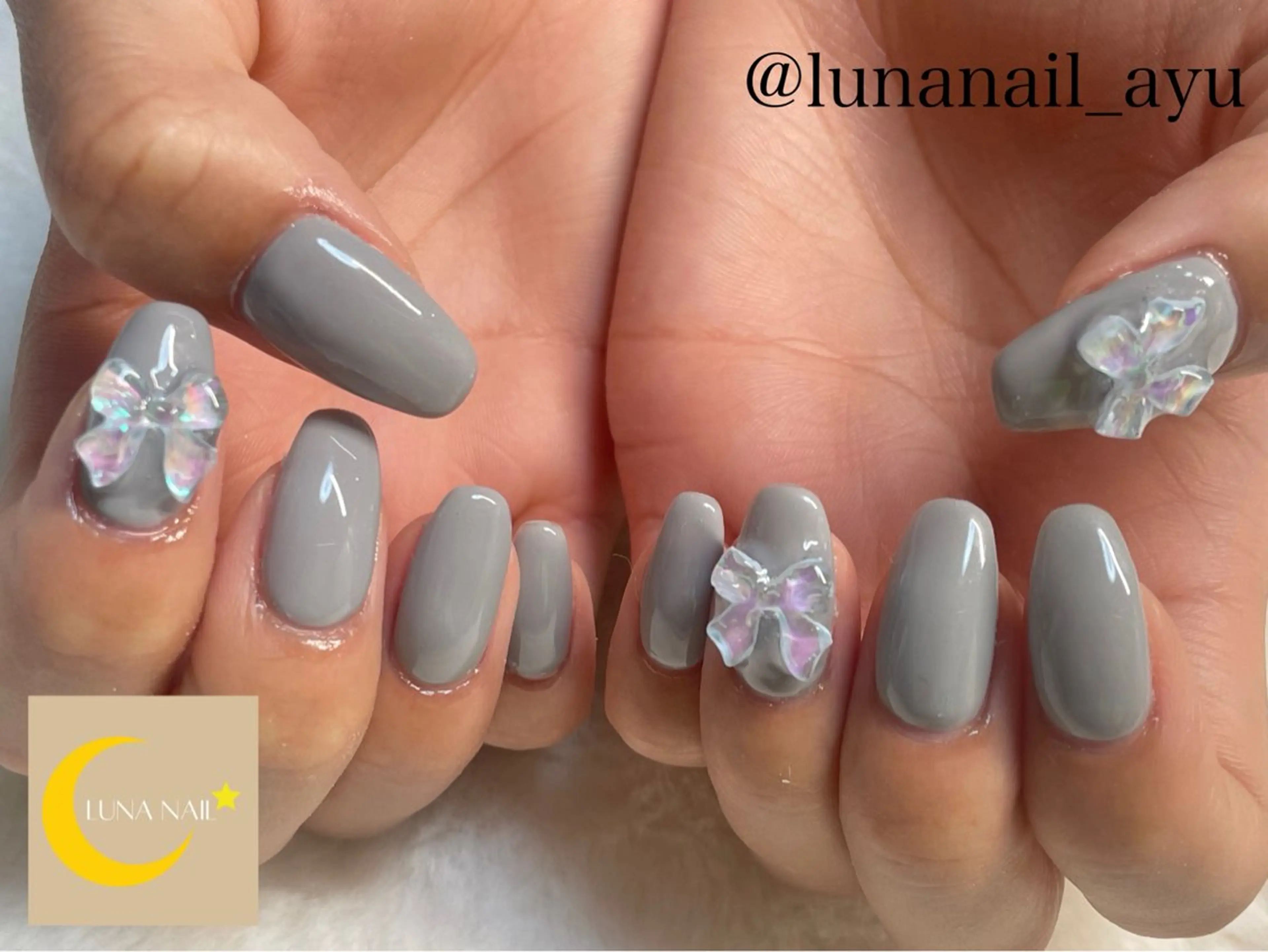 ネイル リボン LUNA NAIL ayuのネイルデザイン