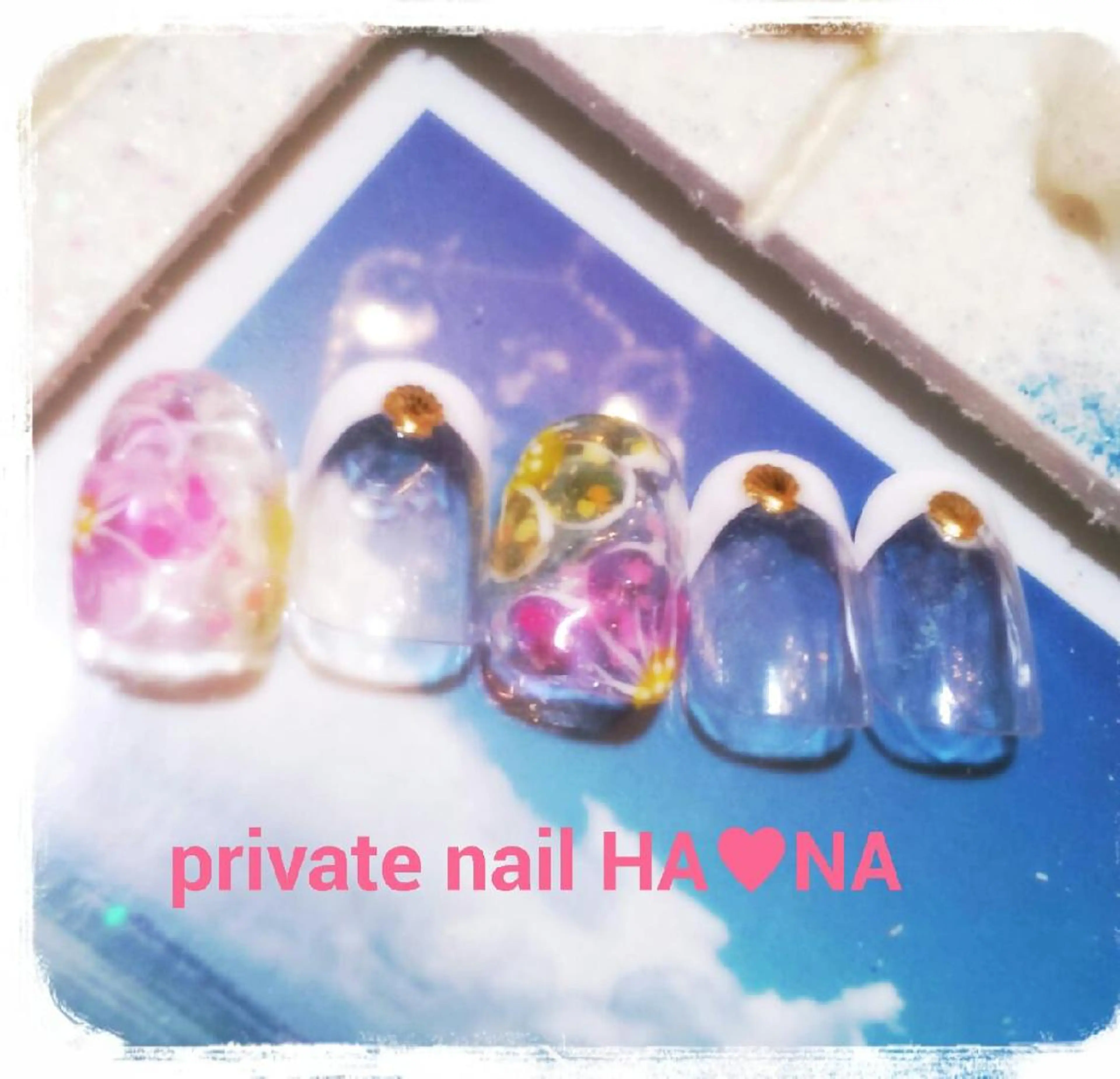 ネイル クリアネイル フラワーネイル プライベートサロン HA♥NAのマツエク・マツパデザイン