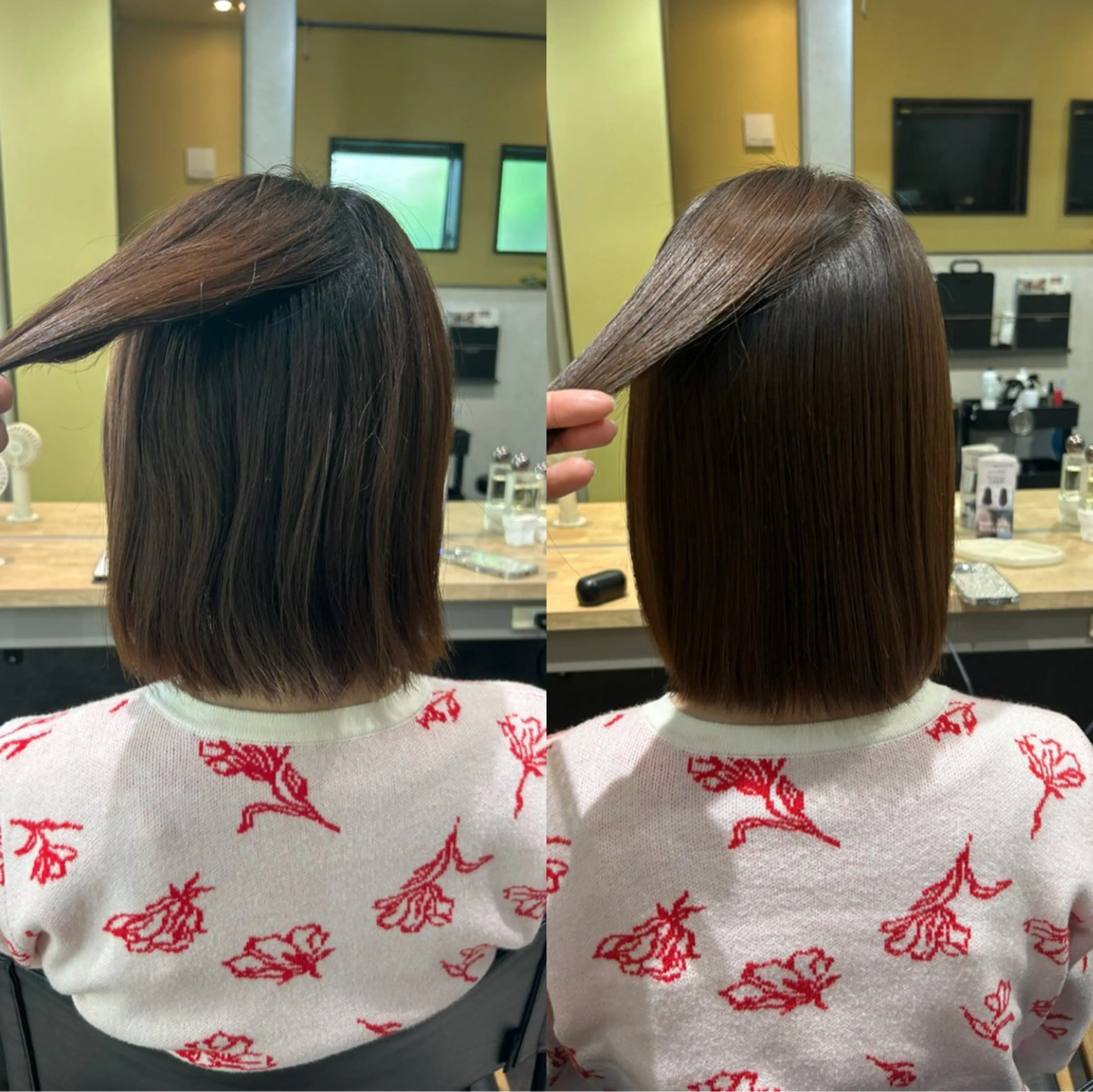 ミディアム パーマ 髪質改善 ストレートパーマ カット 縮毛矯正 トリートメント hub hair レイヤー/透明感のヘアスタイル