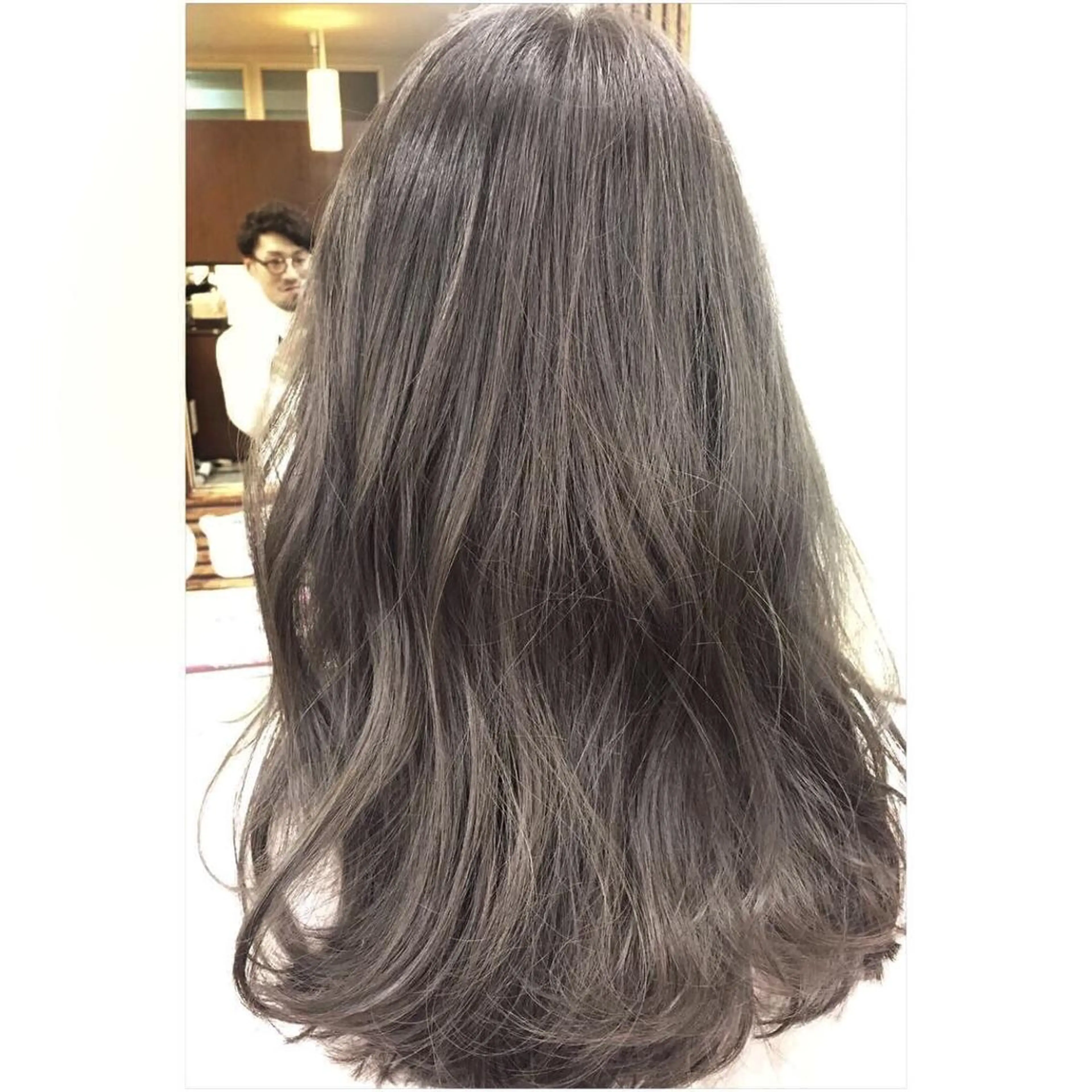 ロング カラー アッシュ グレージュ オレンジ 外国人風カラー パーソナルカラー診断 できます　木曽　主博のヘアスタイル