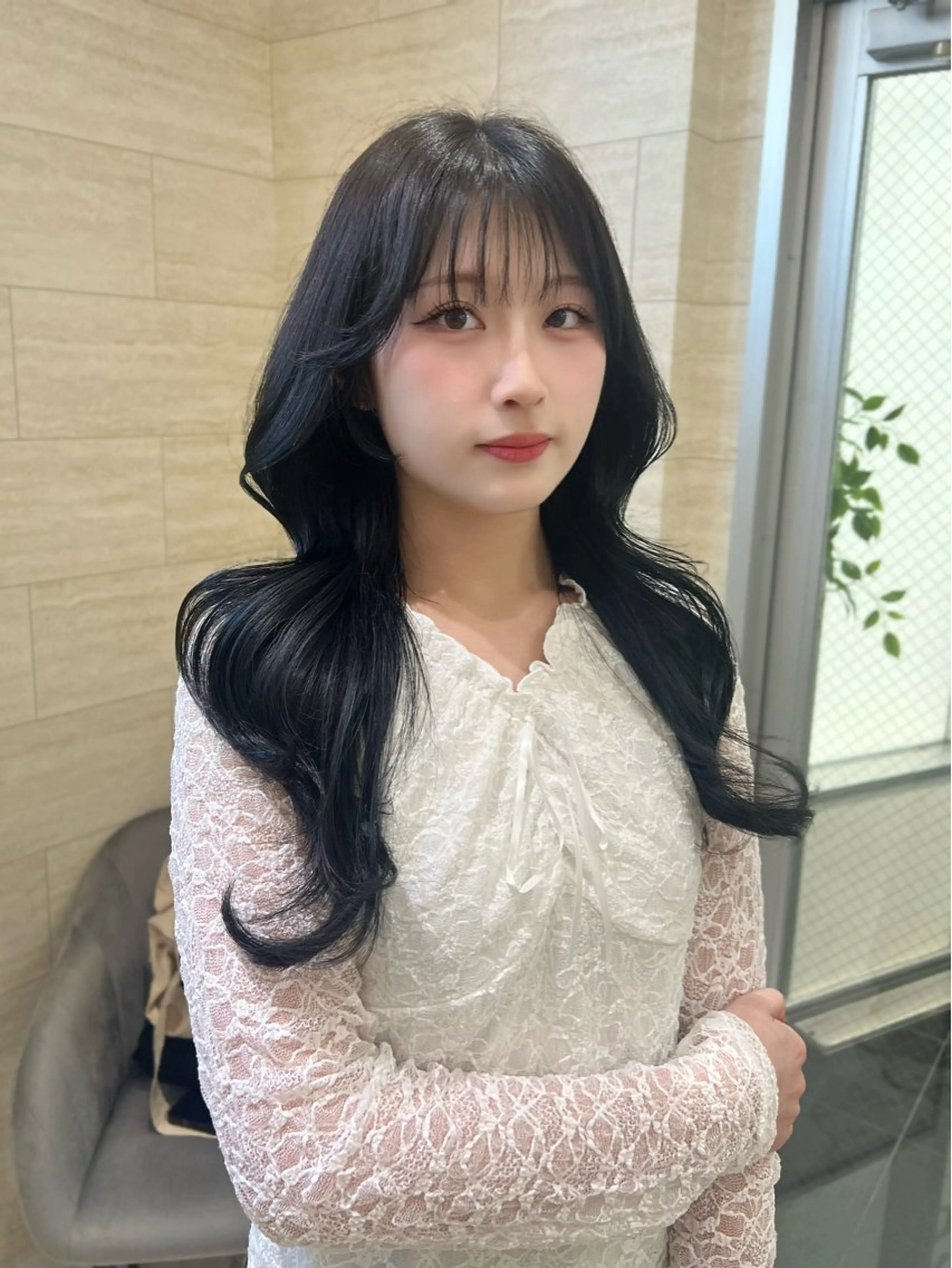 ロング カット ヘアカラー トリートメント 🎀zina/韓国 🎀amiのヘアスタイル
