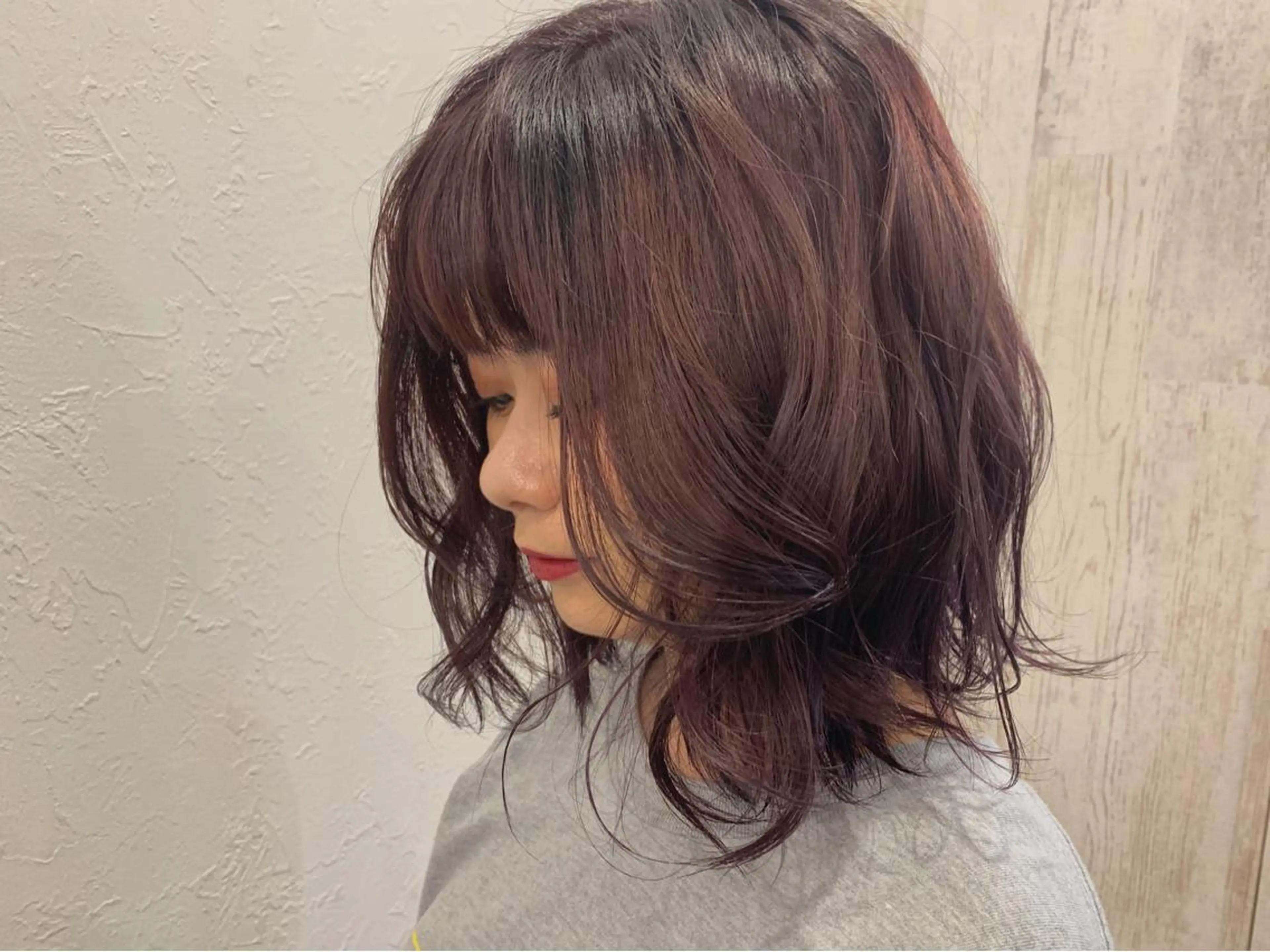ミディアム カラー カシス ピンクカラー ヘアカラー m ā l o.🌷 サカモトマイコのヘアスタイル