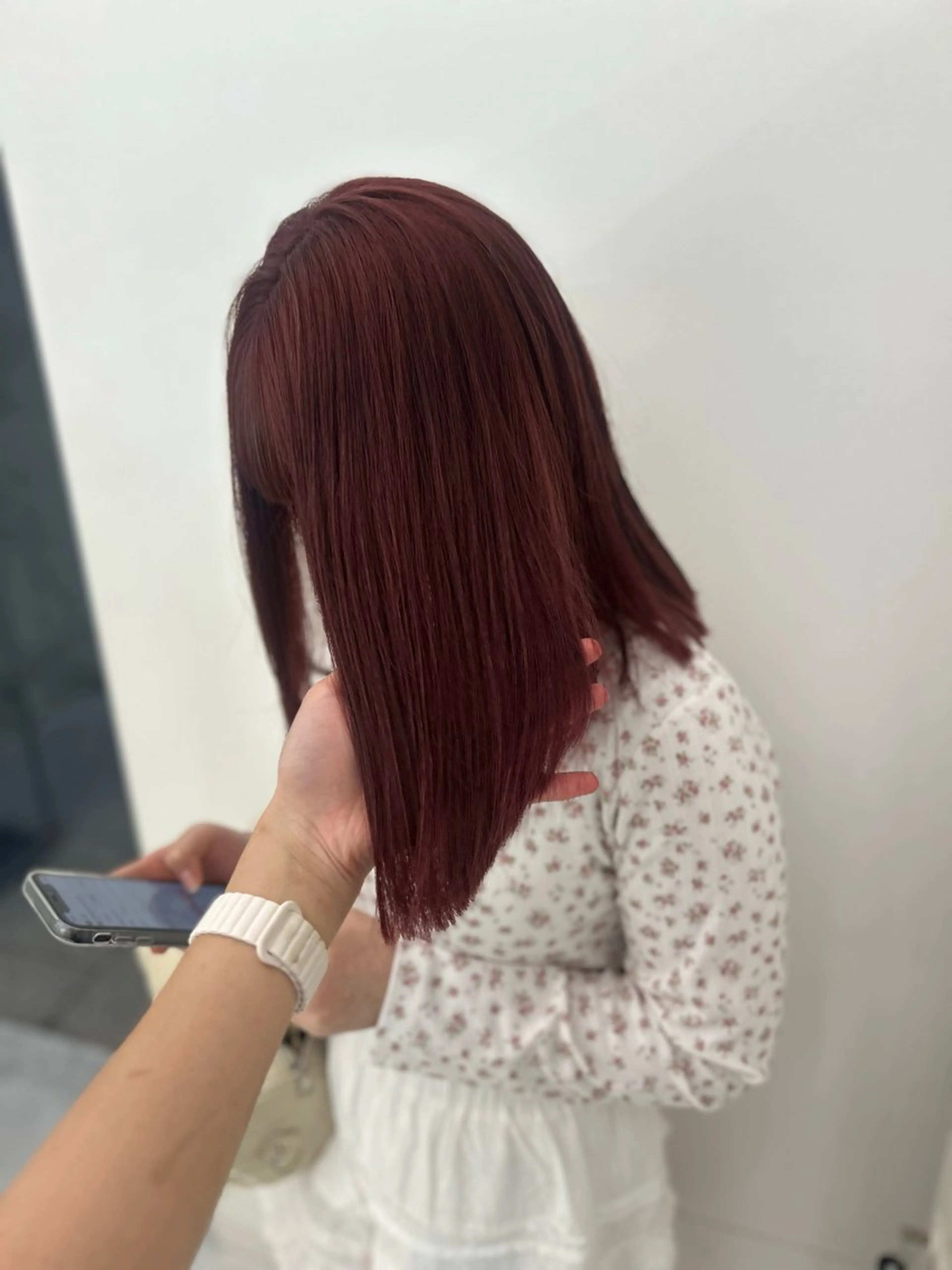 セミロング ヘアカラー トリートメント 🥀艶髪/似合わせ 暖色/まな🥀のヘアスタイル