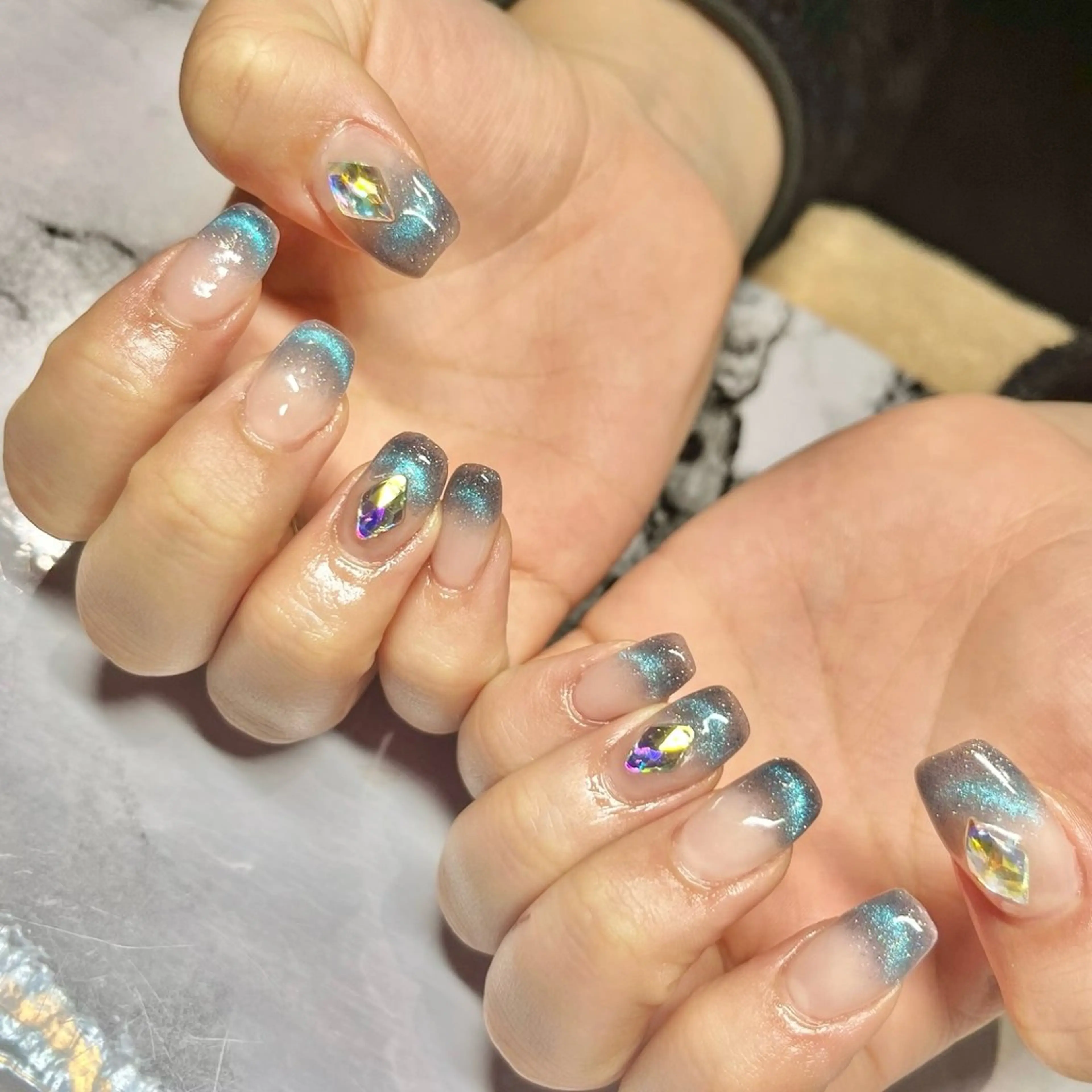 ネイル フラッシュネイル フットネイル ジェルネイル ラメ(グリッター) ラメグラデーション ネイルサロン ⭐︎Linoのその他イメージ