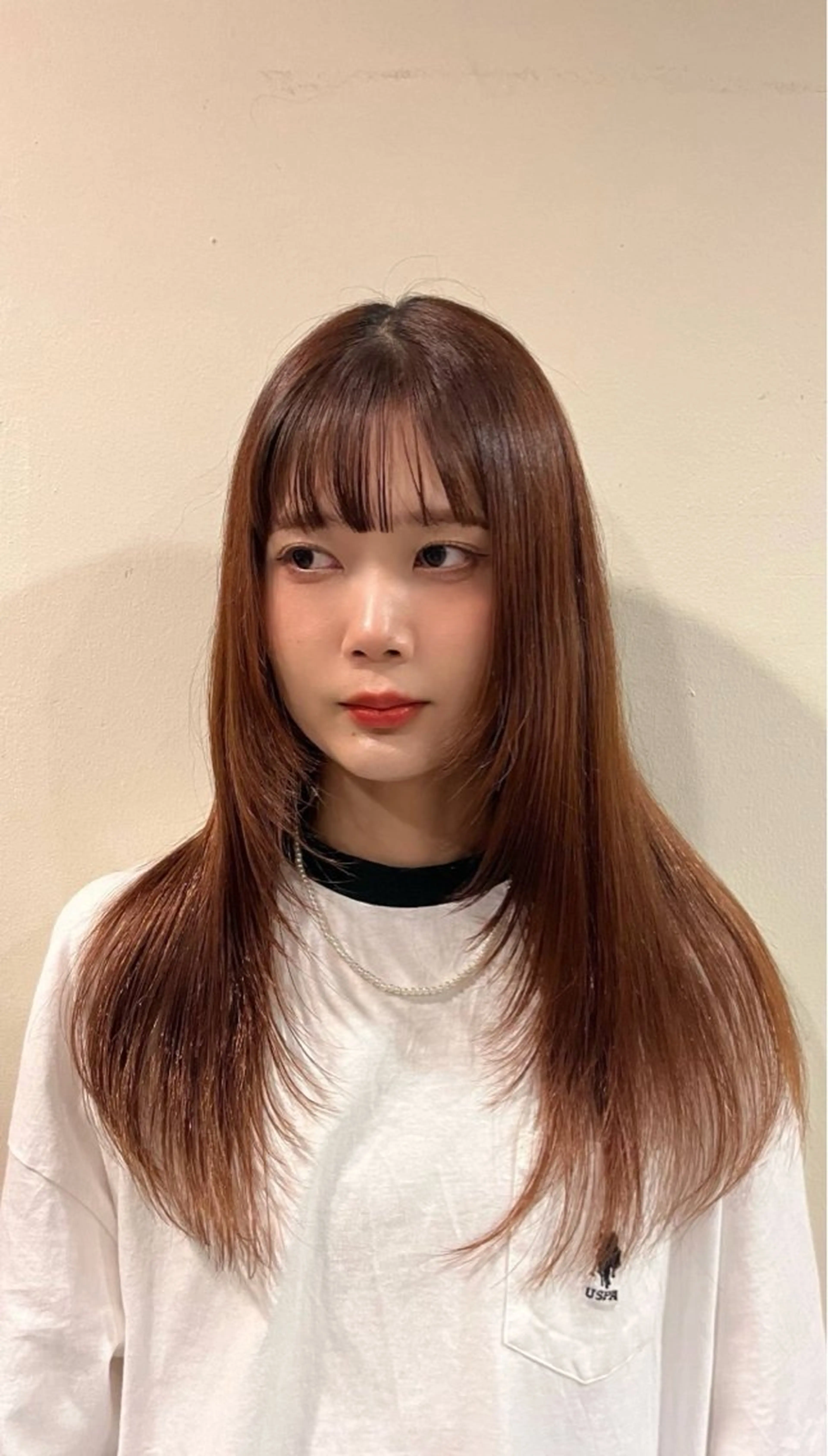 ロング カラー ロングレイヤー レイヤーカット ロング SUZUNO🤎ボブ レイヤー🫧顔周りのヘアスタイル