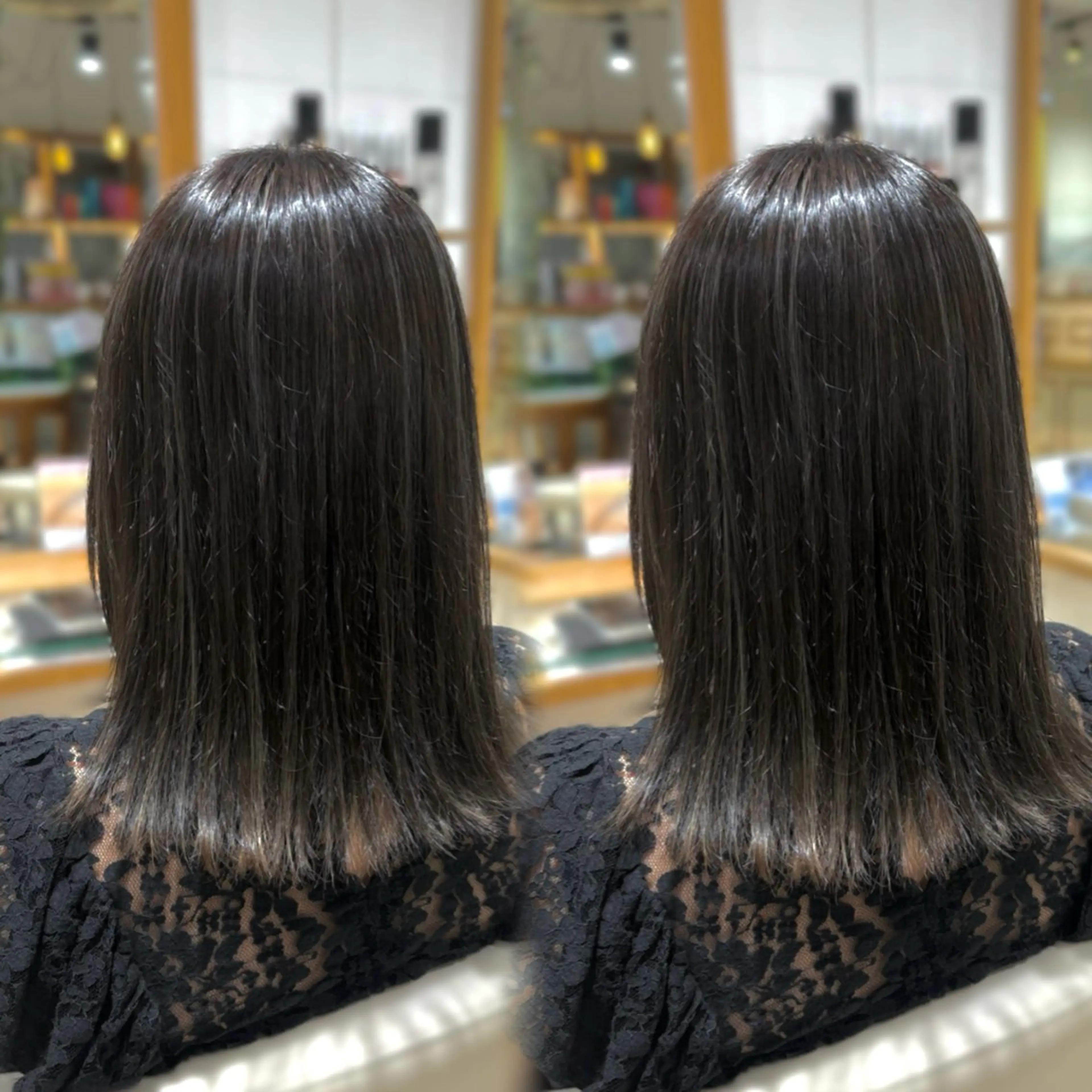 ミディアム カラー グレージュ ハイライトカラー ハイライト ヘアカラー Kurumi 🩰カットモデル募集のヘアスタイル