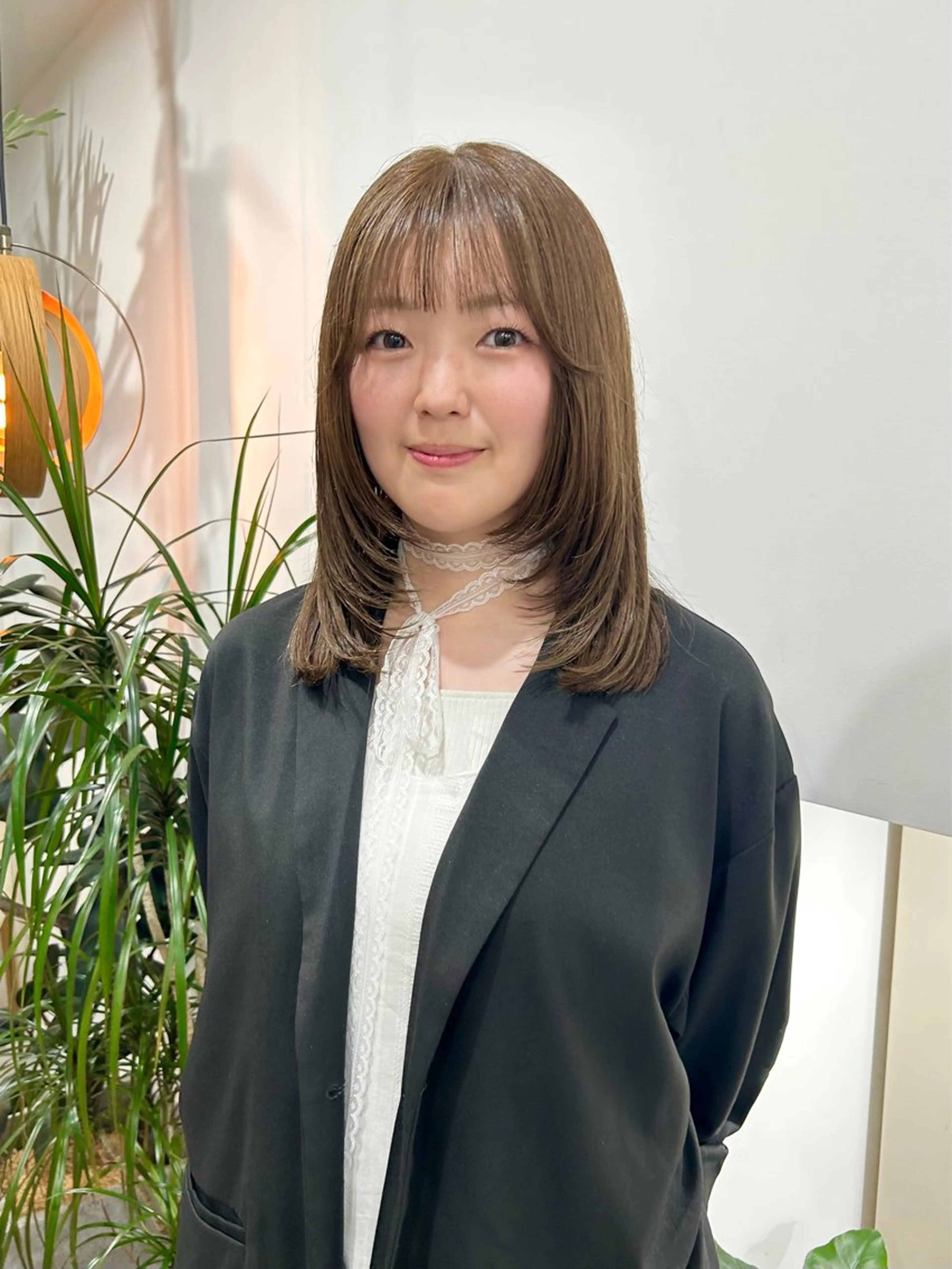 ミディアム カラー ベージュカラー ブリーチ 透明感カラー ヘーゼル ブリーチなしカラー 似合わせヘア/透明感 カラー/ Rioのヘアスタイル