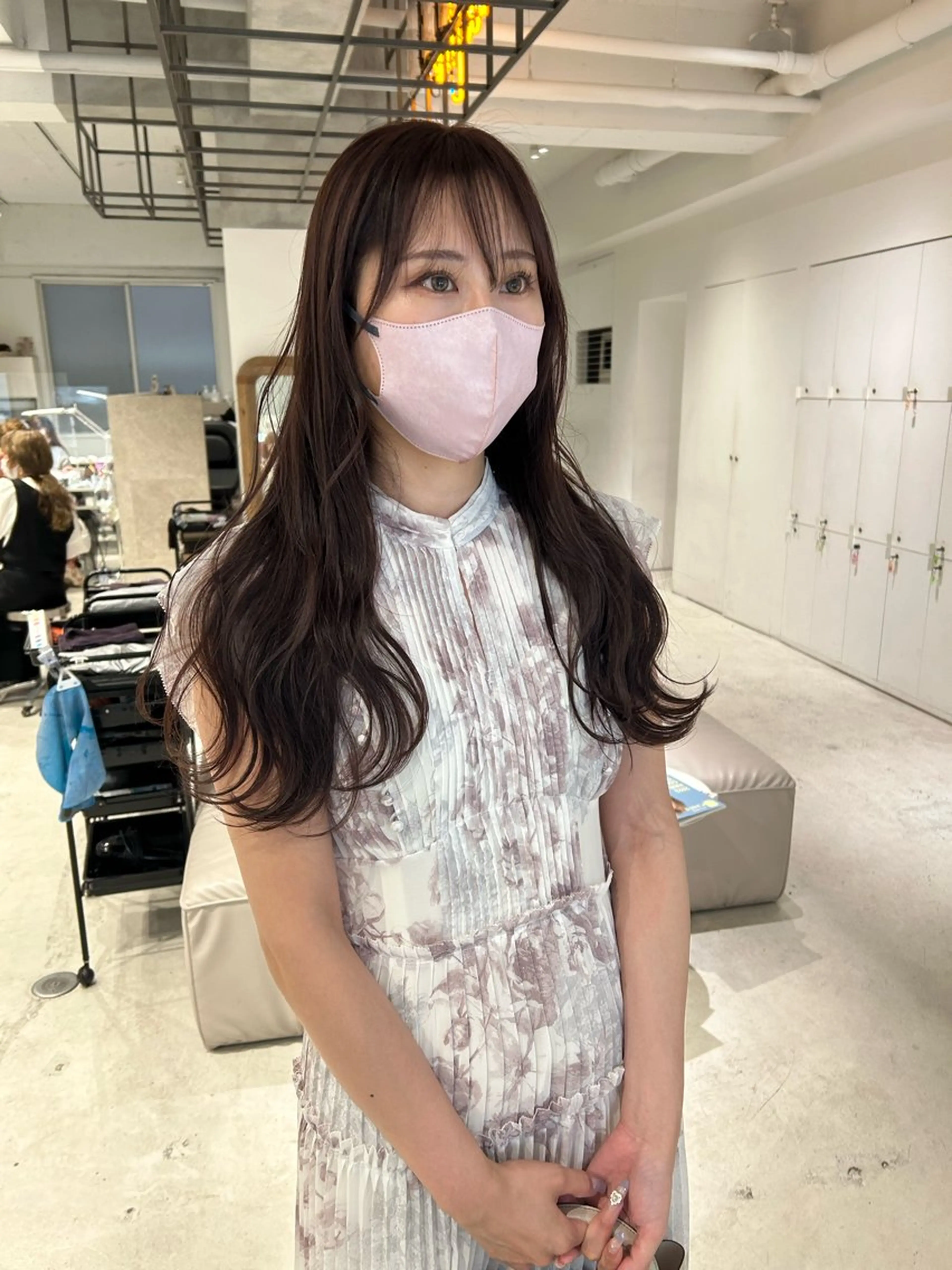 ロング カラー グレージュ ラベンダーカラー ラベンダーグレージュ ラベンダーグレー カット ヘアカラー トリートメント 透明感カラー🫧 nanohaのヘアスタイル