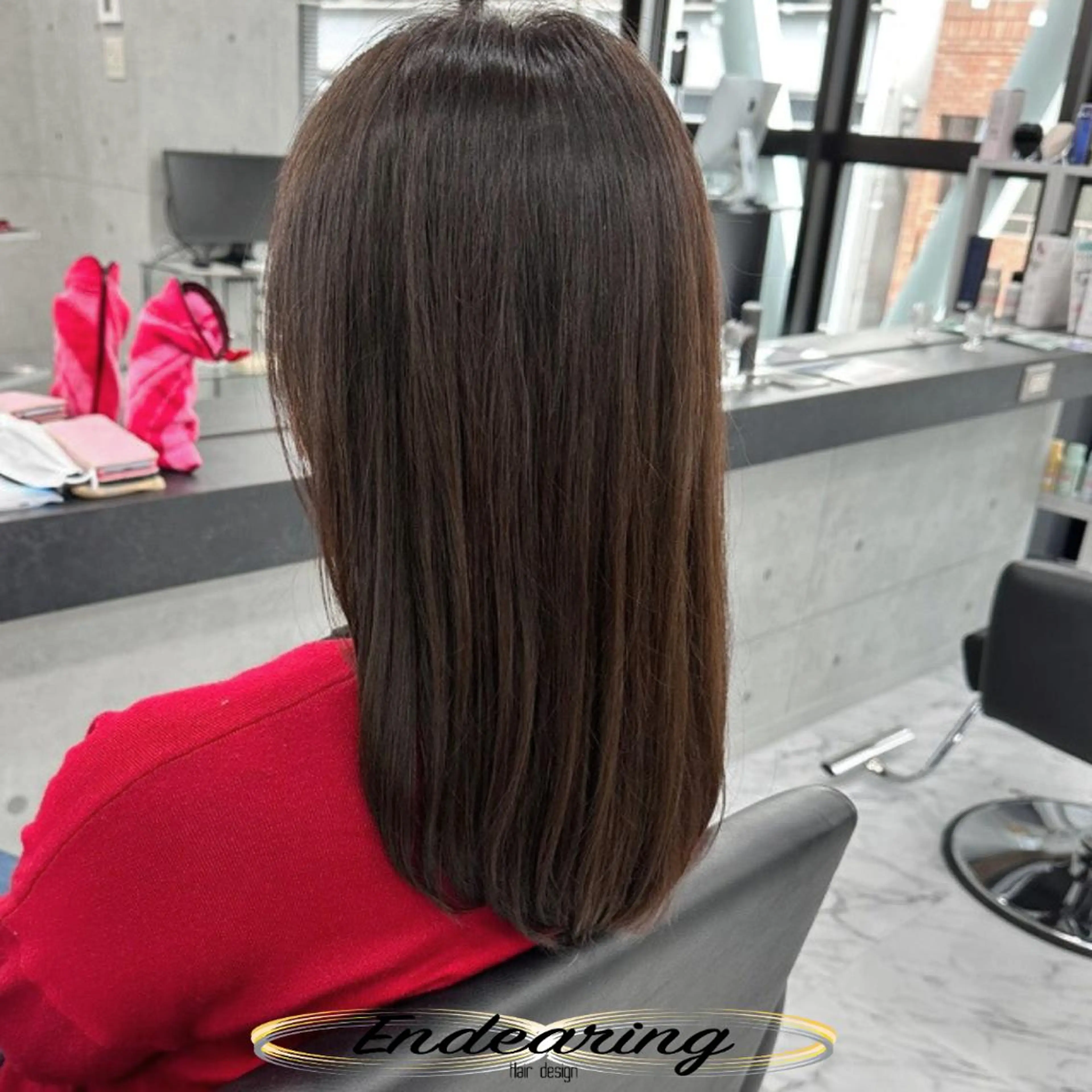 カラー アッシュ ベージュカラー 透明感カラー オレンジ カット ヘアカラー Endearing 銀座/レイヤーカットのヘアスタイル