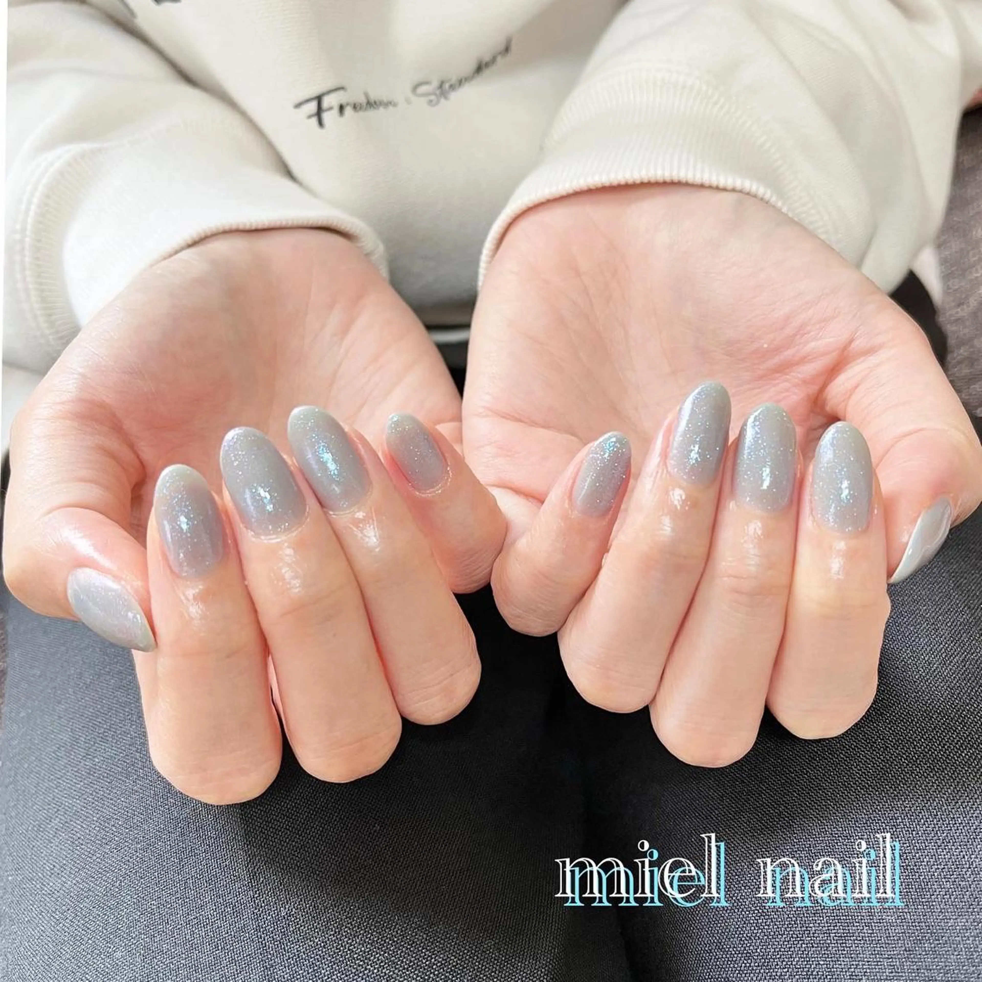 ネイル マグネットネイル ワンカラーネイル 夏ネイル miel nailのネイルデザイン