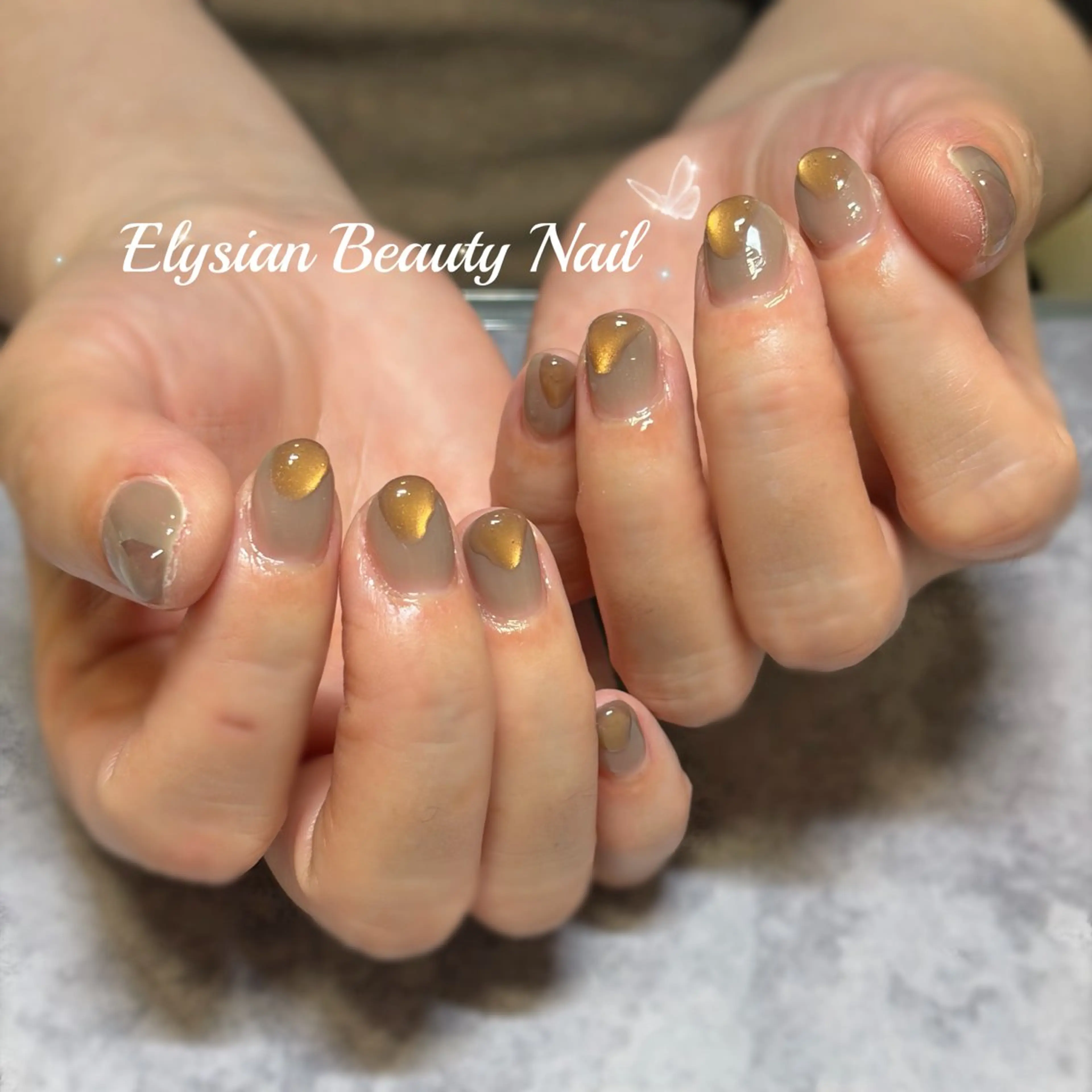 ネイル マグネットネイル ニュアンスネイル シンプルネイル ハンドネイル エリシアン ビューティーネイルのネイルデザイン