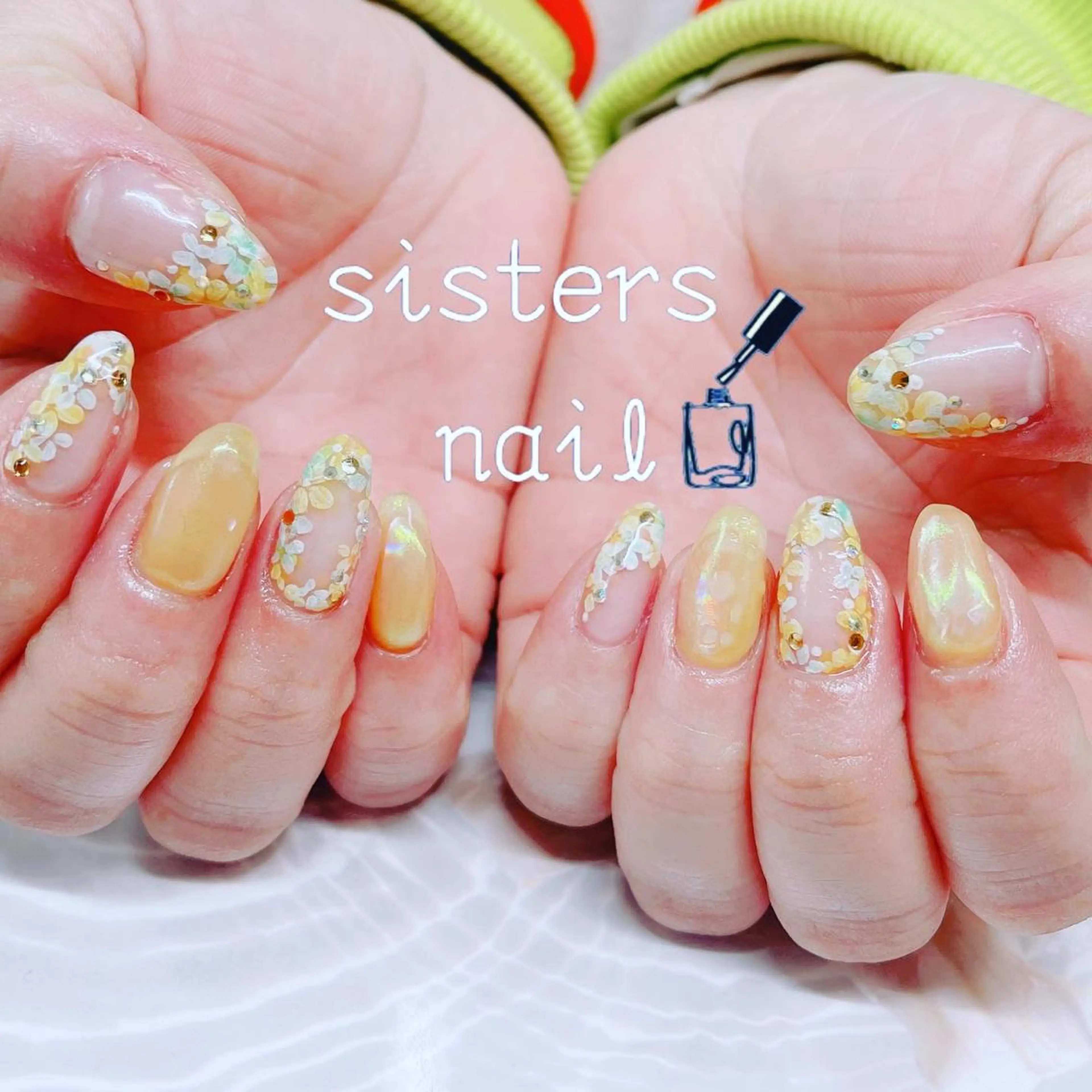 ネイル アートネイル オーロラネイル フラワーネイル 氷ネイル・うるうるネイル ニュアンスネイル ハンドネイル ハンドケア sisters nail.fのネイルデザイン
