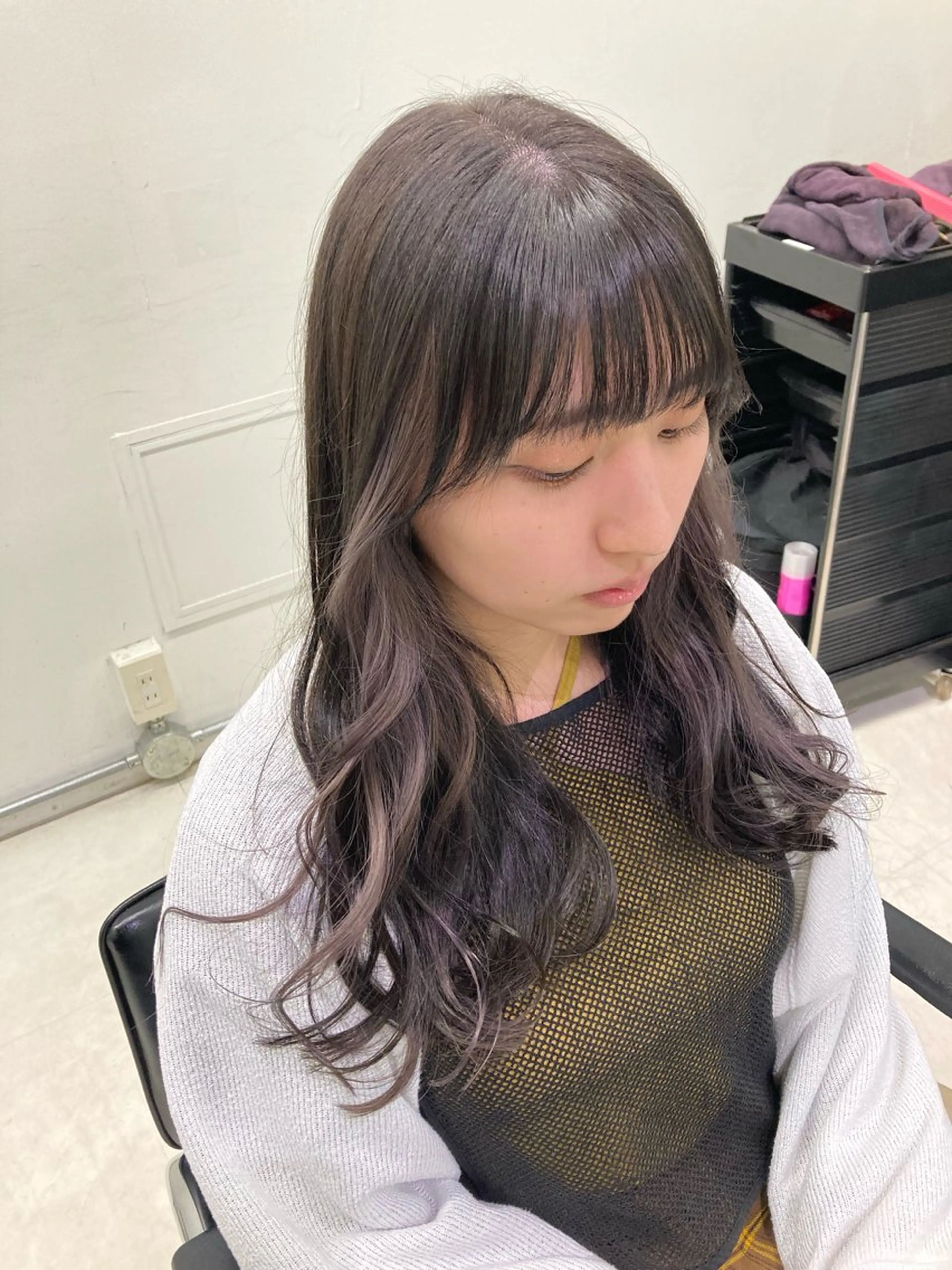 ロング カラー カット ヘアカラー トリートメント 💖ブリーチなし透明 感💖ASAHIのヘアスタイル