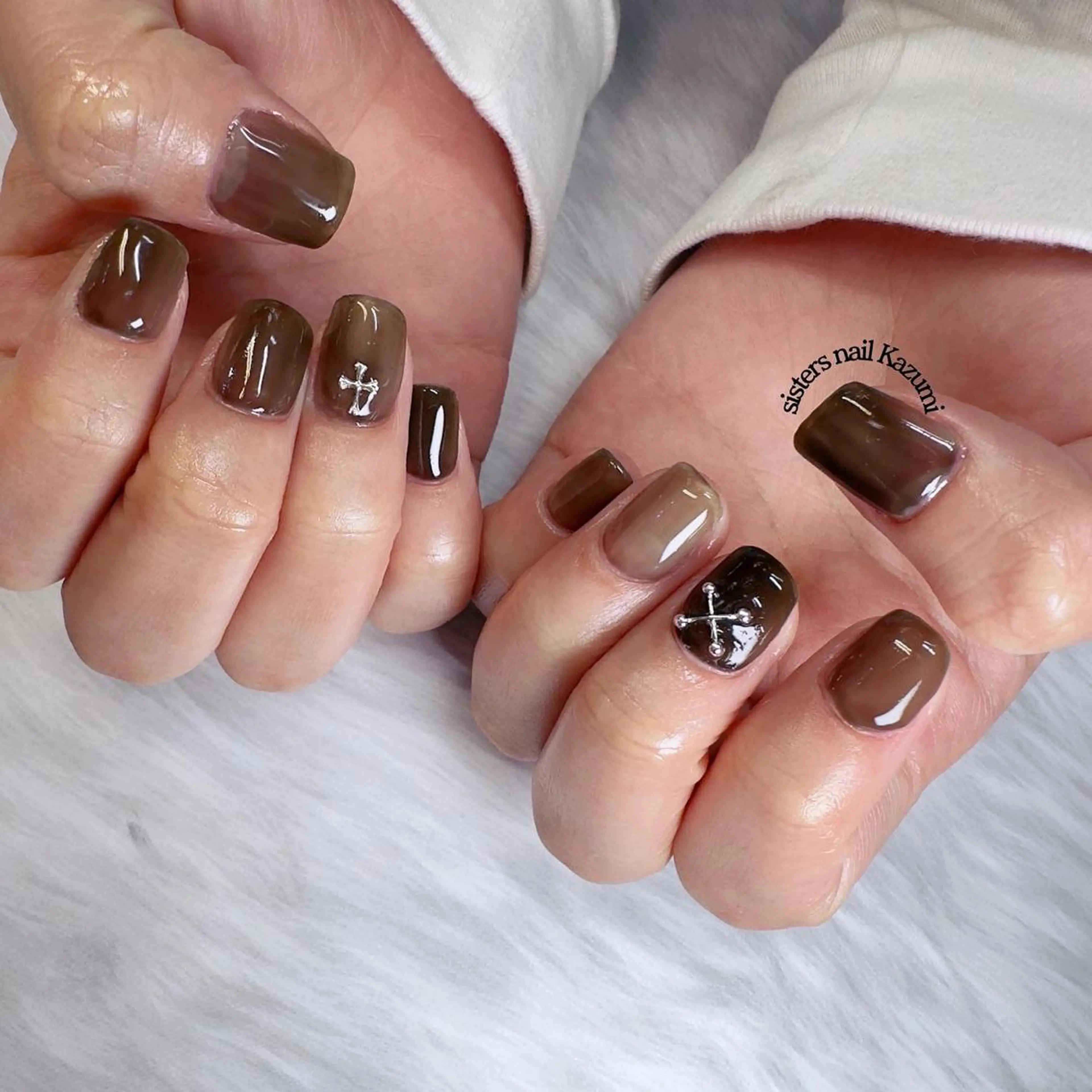 ネイル アートネイル カジュアル ワンカラーネイル シンプルネイル 冬ネイル sisters nail.fのネイルデザイン