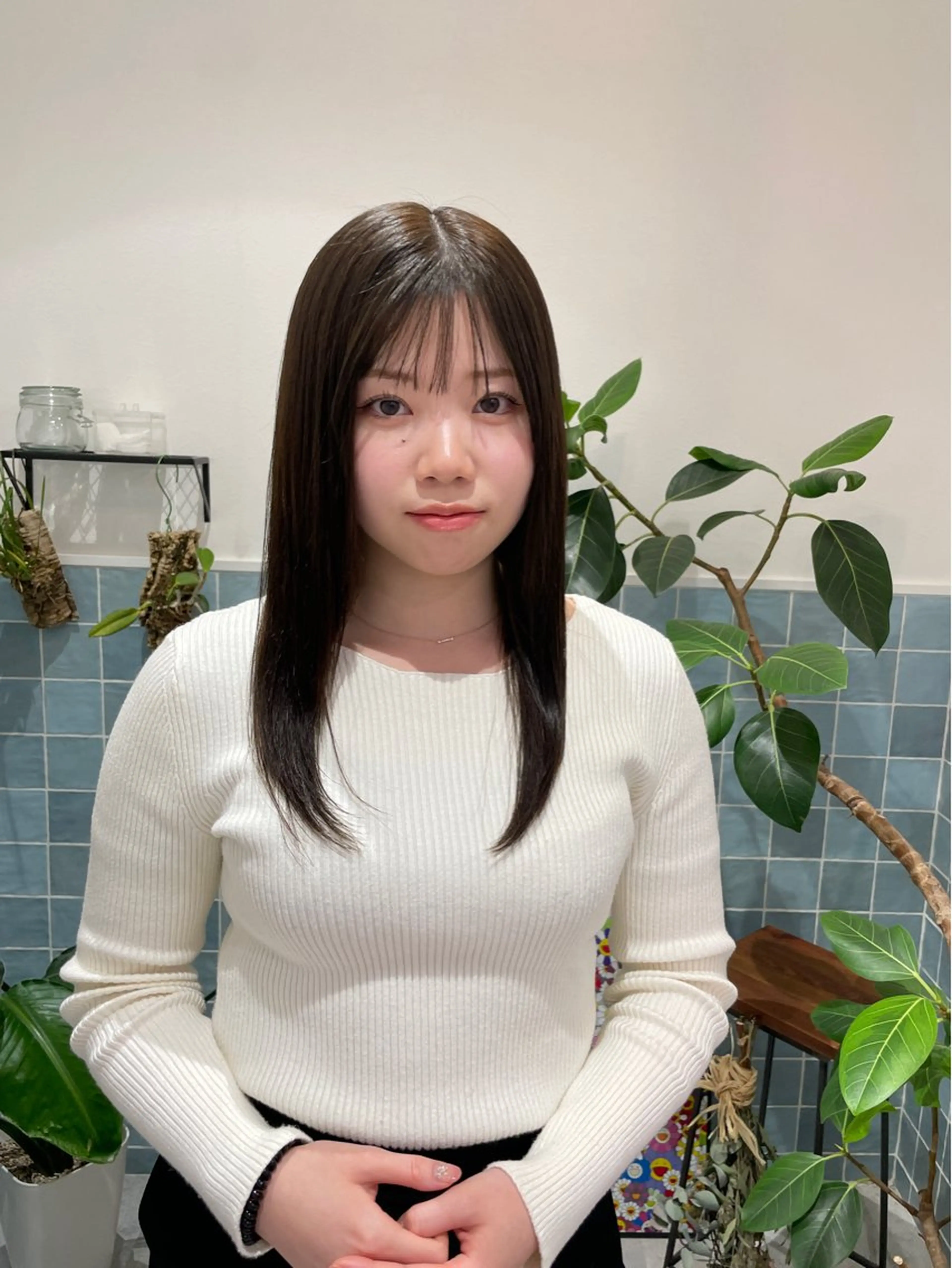 ミディアム カラー ミディアムパーマ ベージュカラー ヘアカラー 🕊髪質改善 ストレート🕊まいのヘアスタイル