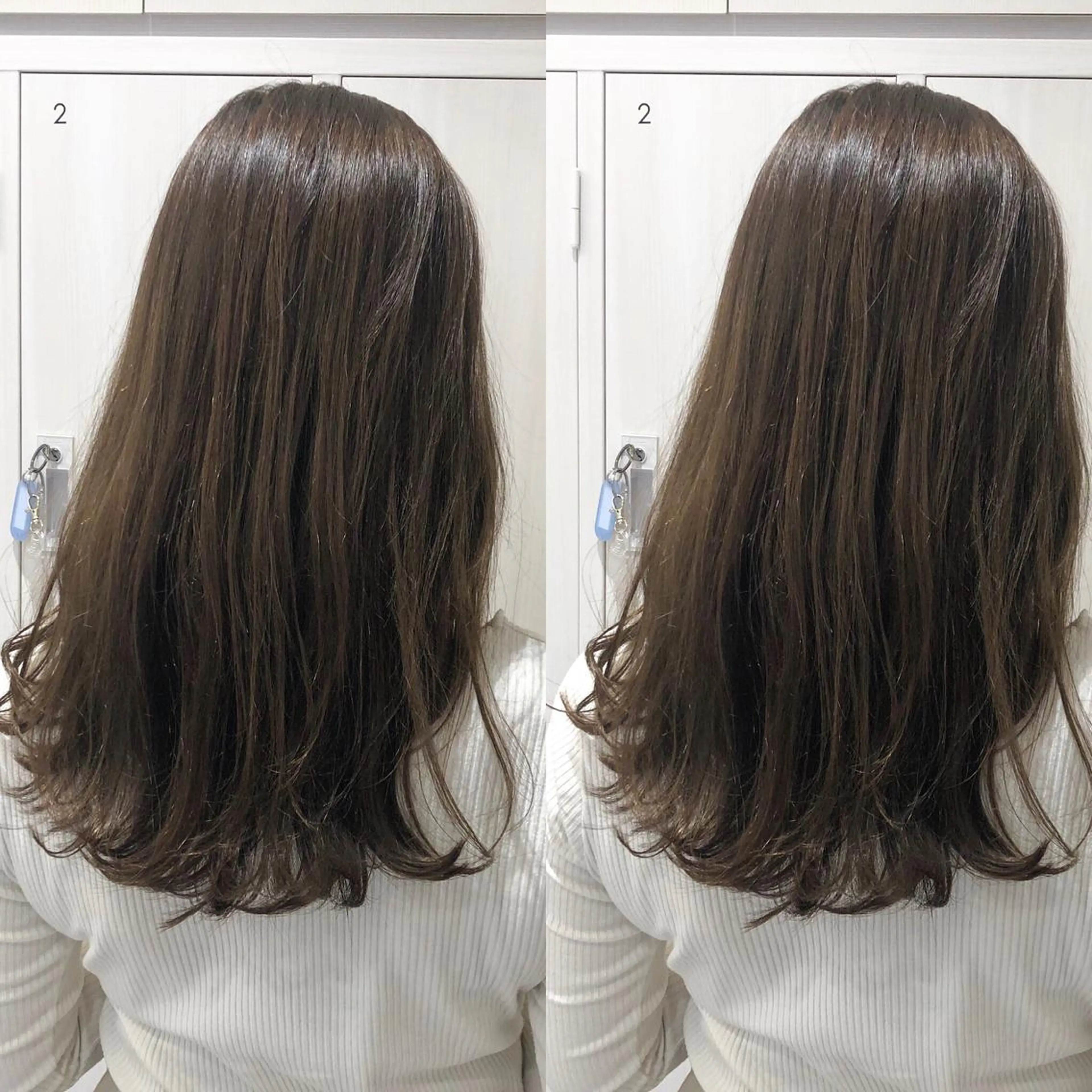 ロング カラー アディクシーカラー アッシュ バレイヤージュ 透明感カラー グラデーションカラー 三鷹で1番ショート ボブをカットする新谷のヘアスタイル