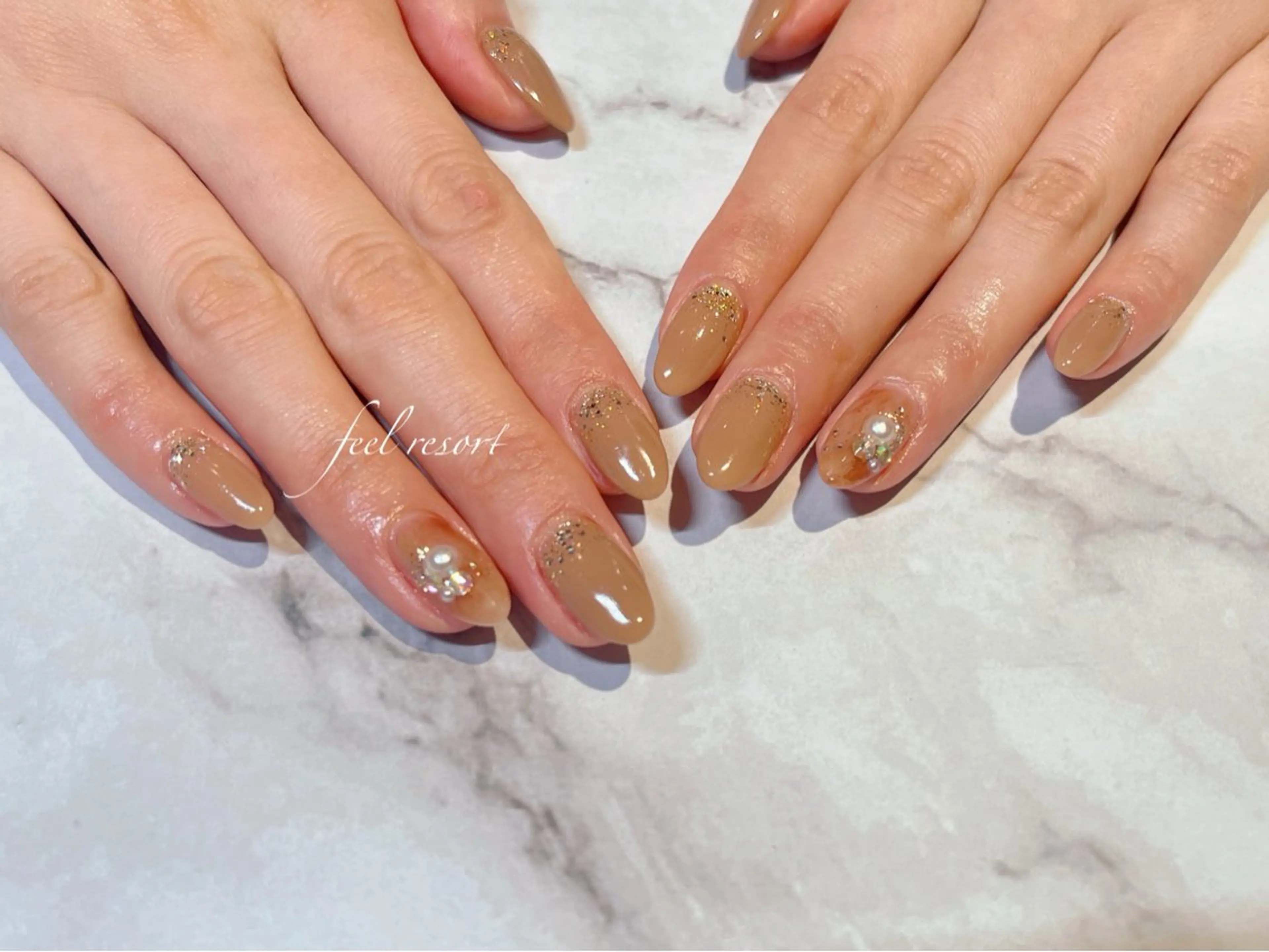 ネイル 長さ出し フットネイル フレンチネイル ジェルネイル ガラスフレンチ ハンドネイル Lien（リアン） 銀座駅6分のネイルデザイン