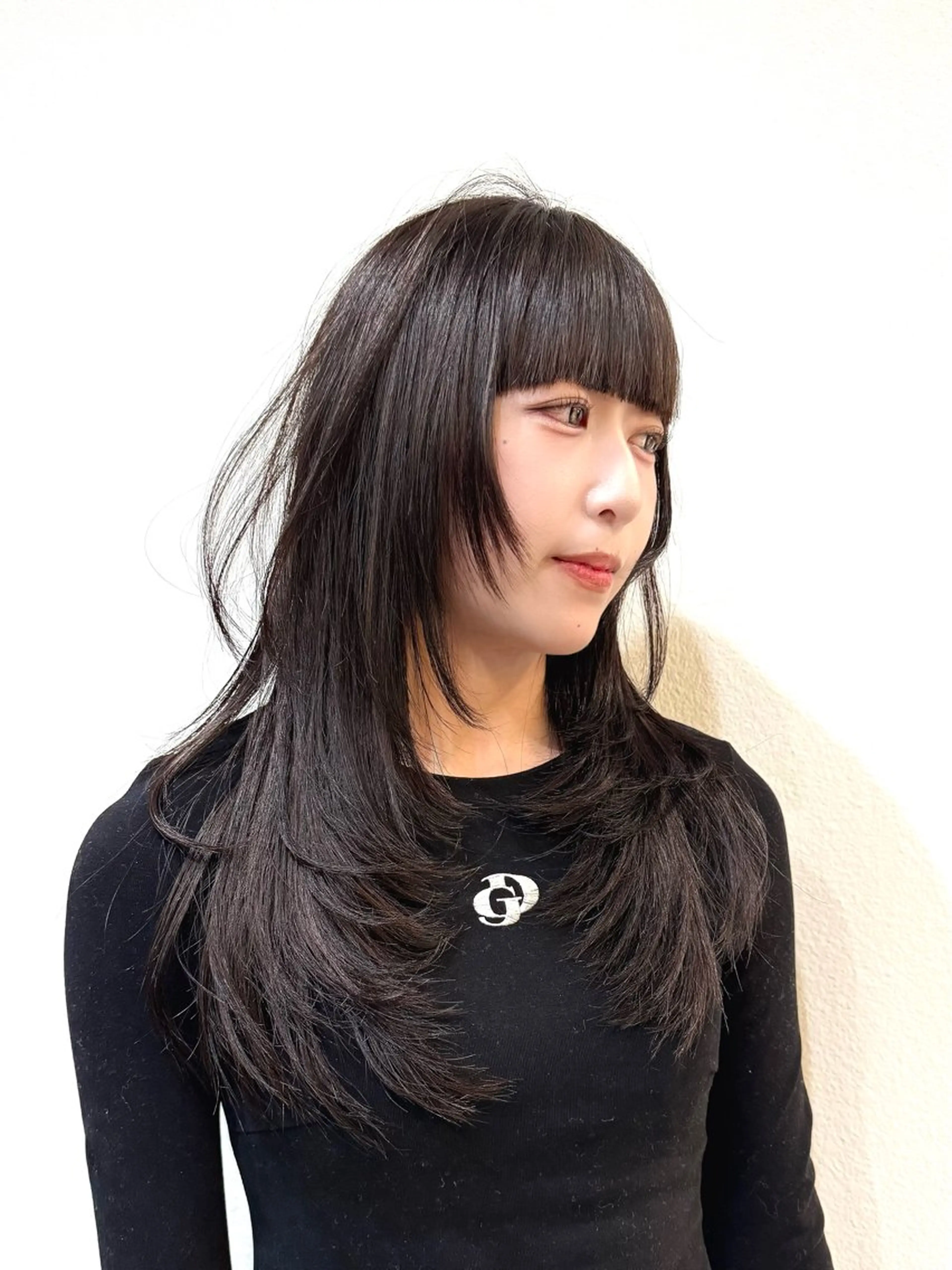 セミロング 顔まわりレイヤー 顔周りカット レイヤーカット ウルフカット カット トリートメント ハイトーン/レイヤー /ウルフ⭐️永田⭐️のヘアスタイル