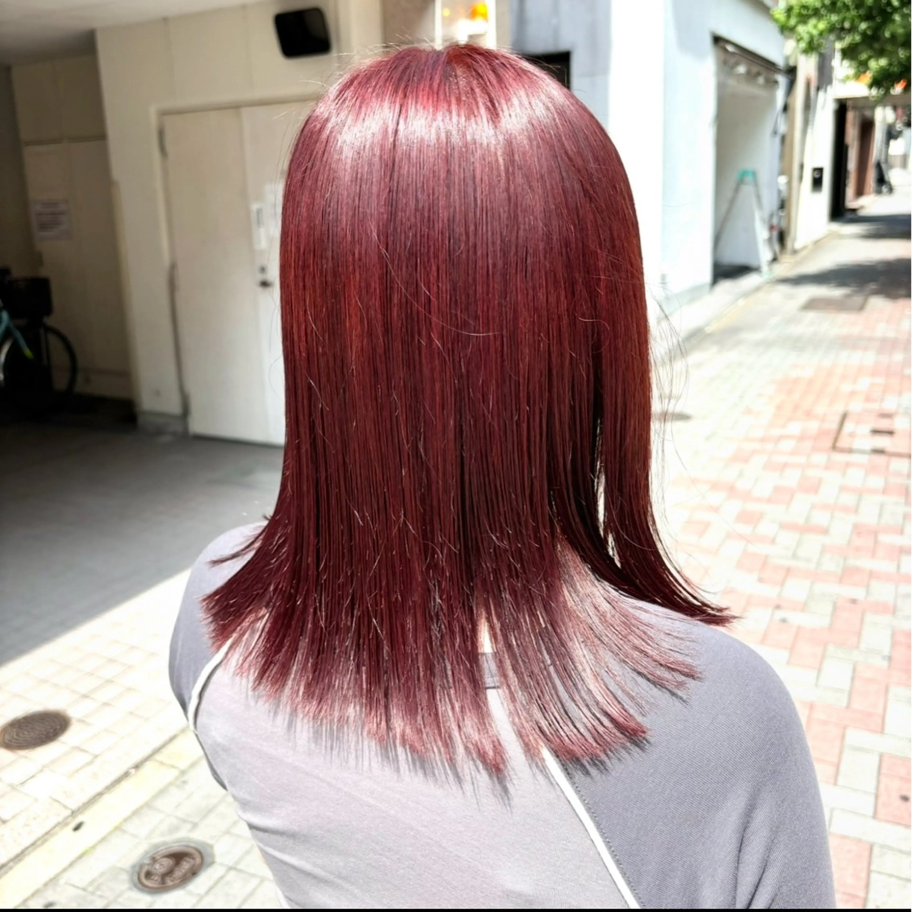 ミディアム カラー 透明感カラー レッドカラー ヘアカラー トリートメント 💎ケアブリーチ💎 艶カラー/ふうとのヘアスタイル