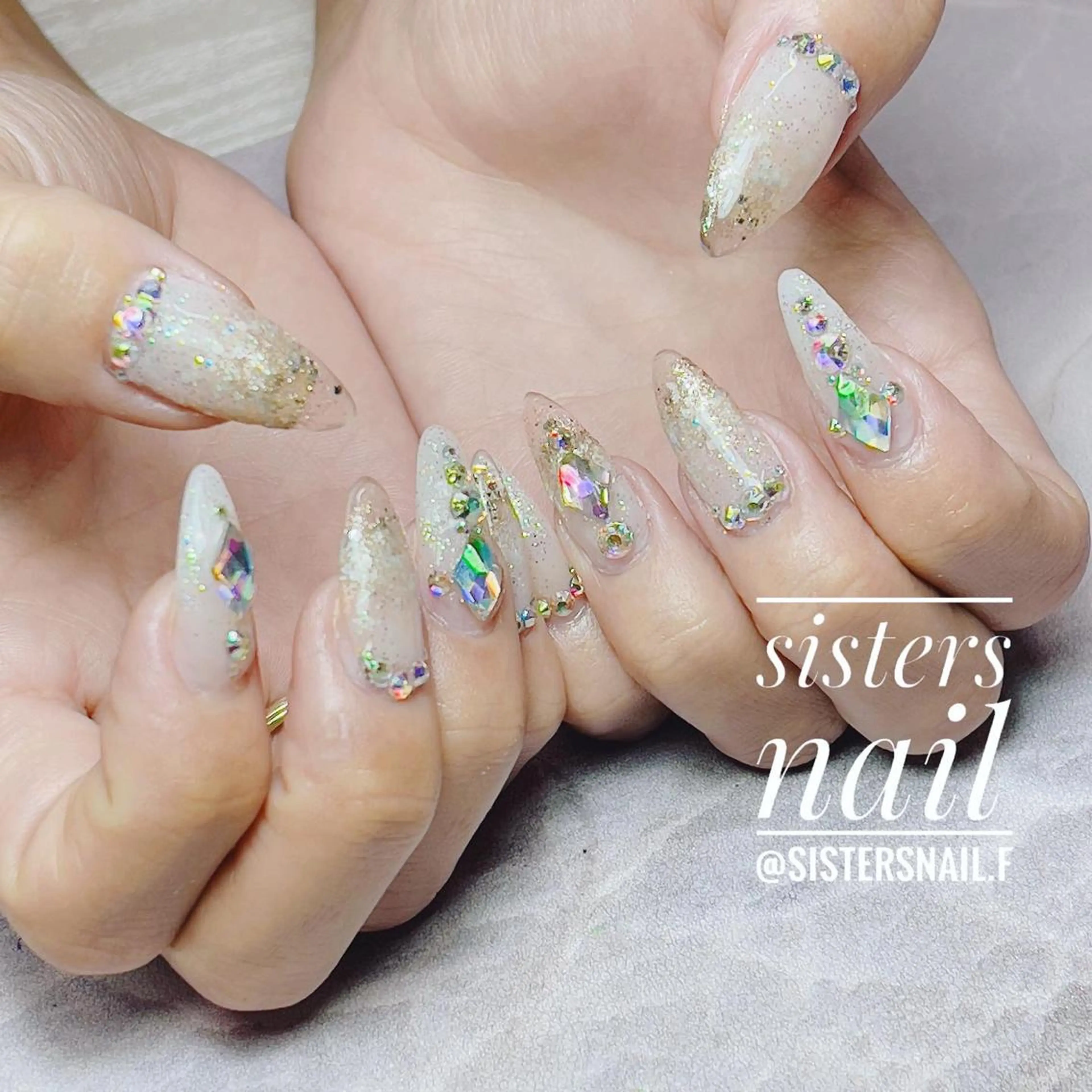 ネイル アートネイル クリアネイル フレンチネイル グラデーション ホログラムネイル sisters nail.fのネイルデザイン