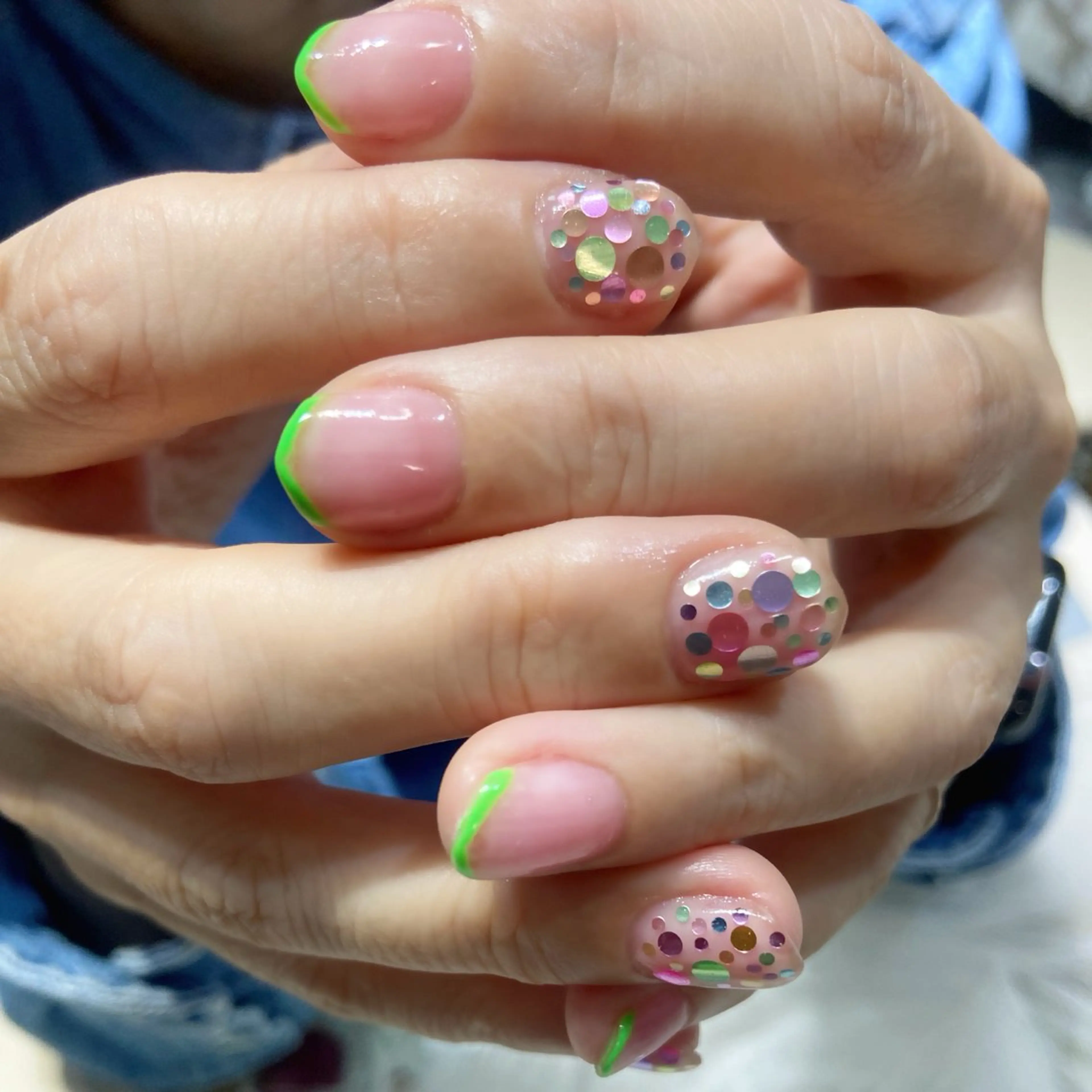 ネイル ドット フレンチネイル ショートネイル nailbios .tomo.のネイルデザイン