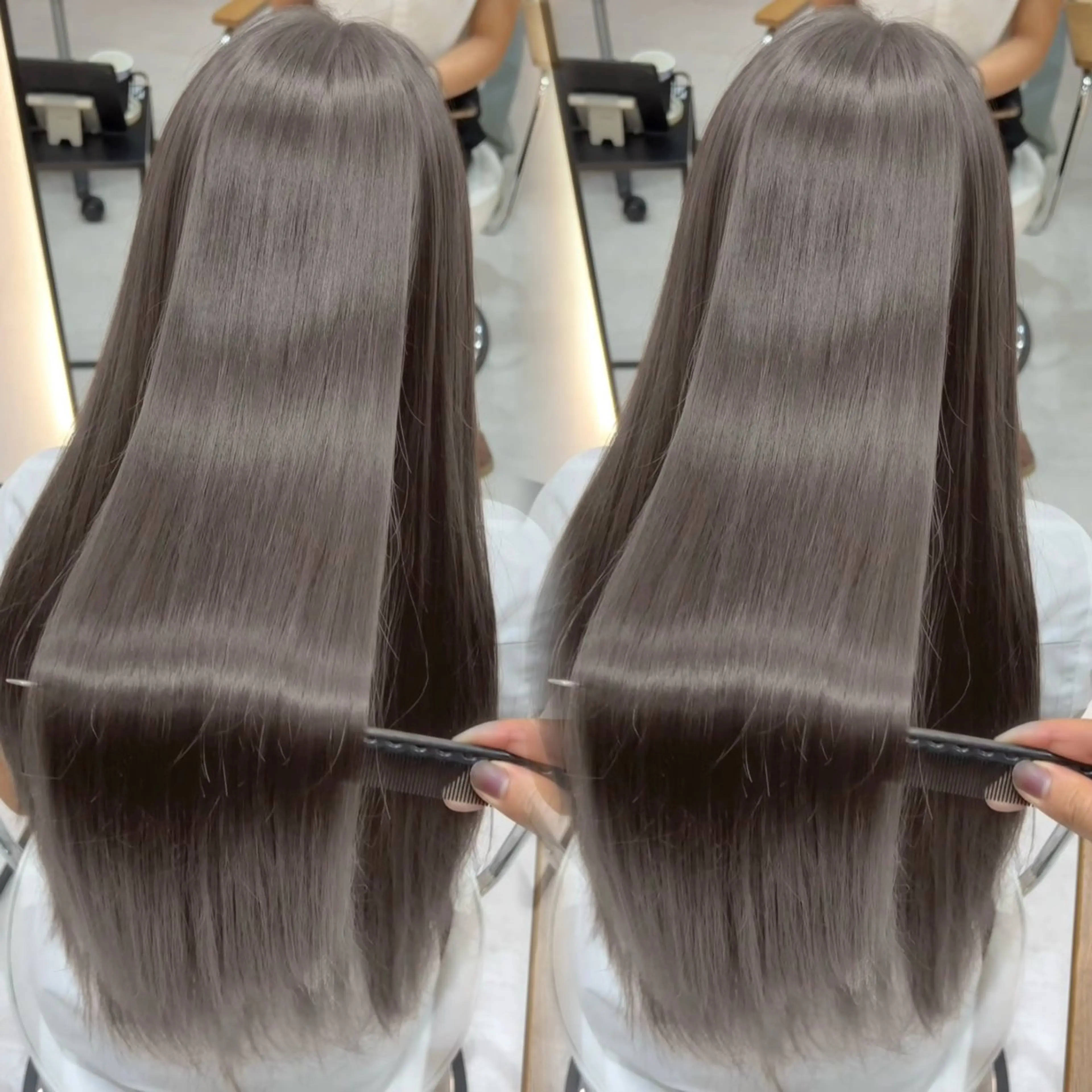 ロング カット ヘアカラー トリートメント 学生人気No1🩶 韓国風/艶髪/輝士のヘアスタイル