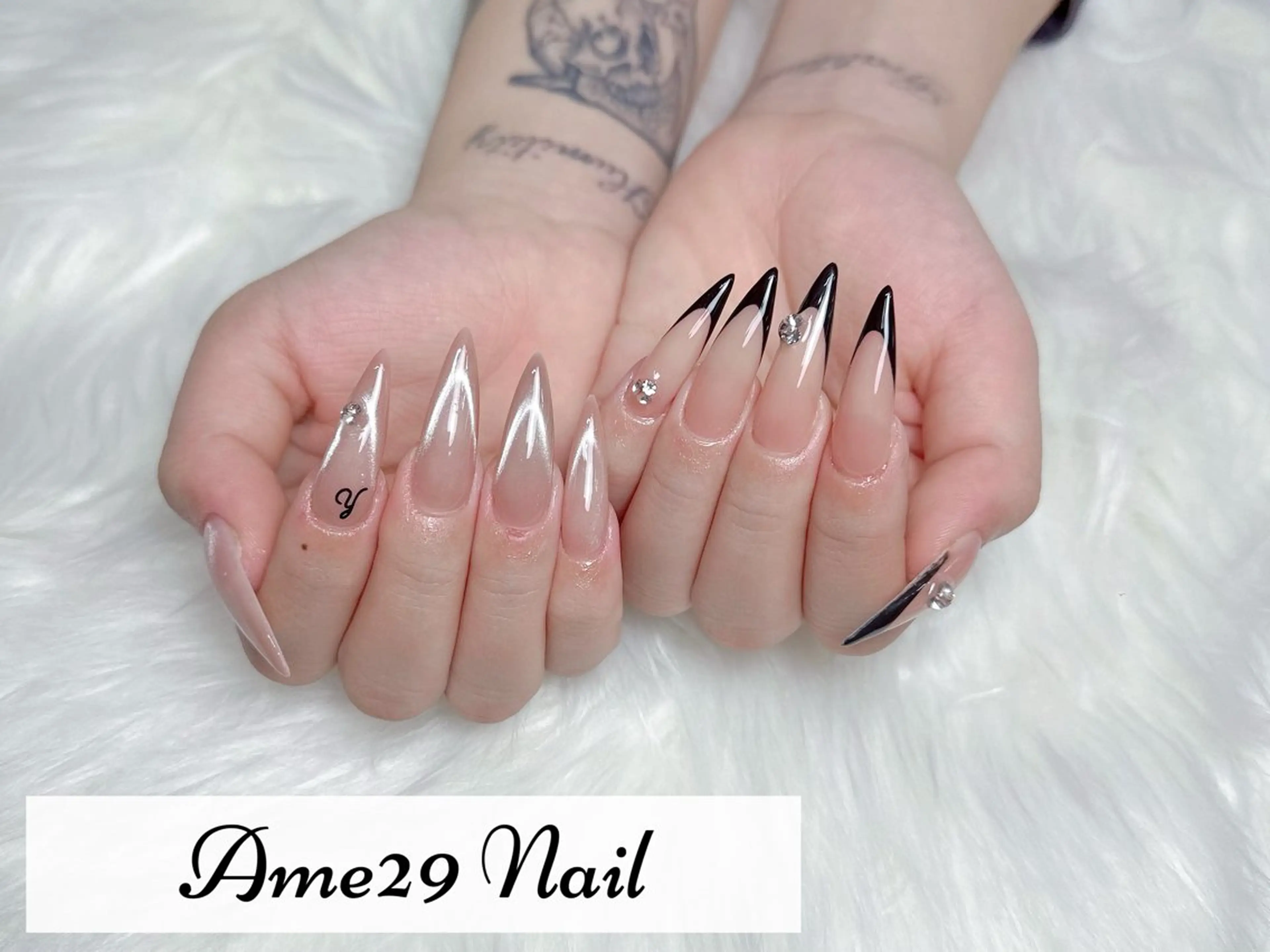 ネイル フラワーネイル ロングネイル オフィスネイル ピンク ピンクベージュ AME29 Nail ネイルサロンのネイルデザイン