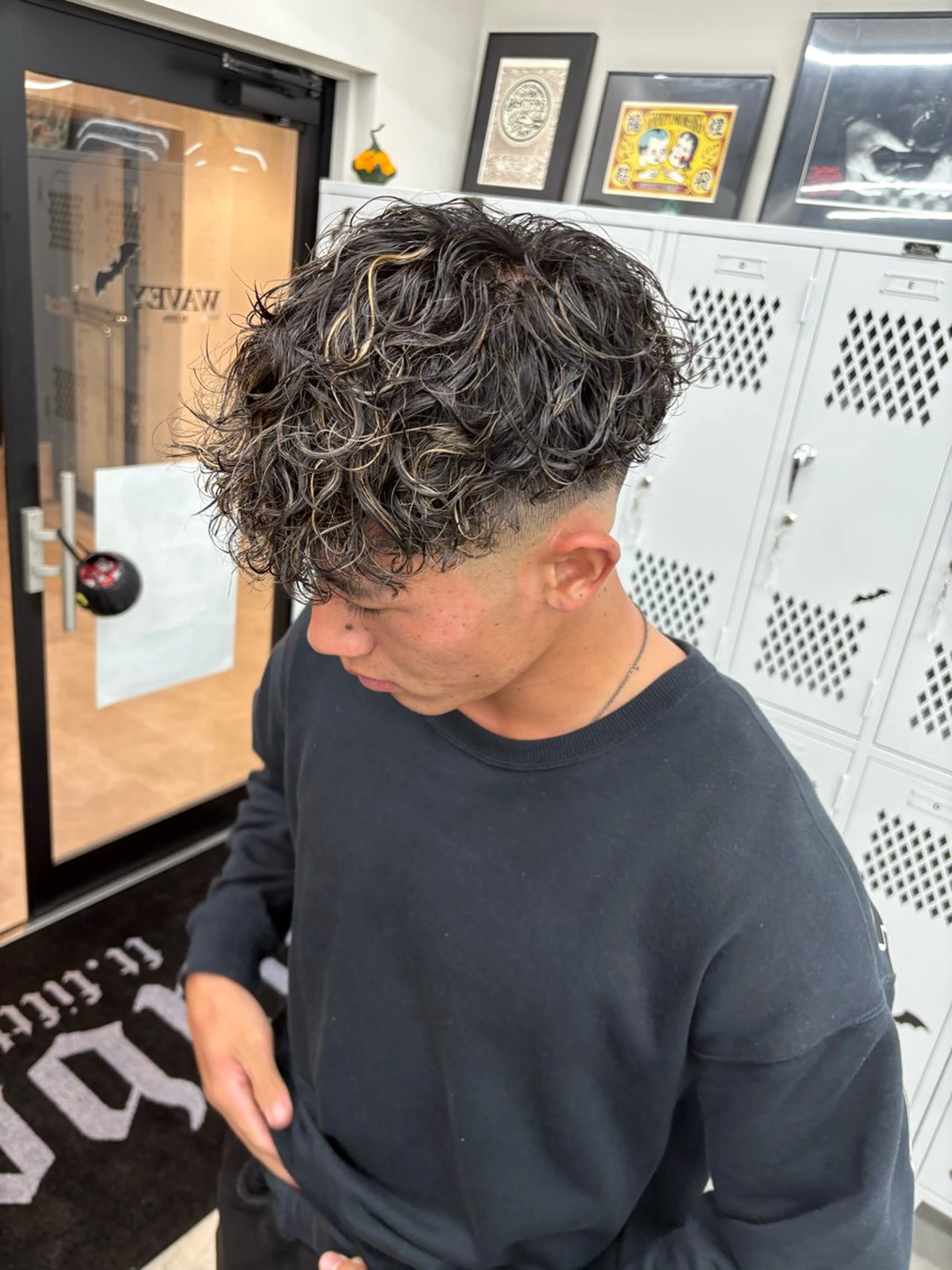 ショート カラー パーマ ヘアアレンジ メンズ メンズパーマ スペインカール 柊斗 /横浜パーマのヘアスタイル