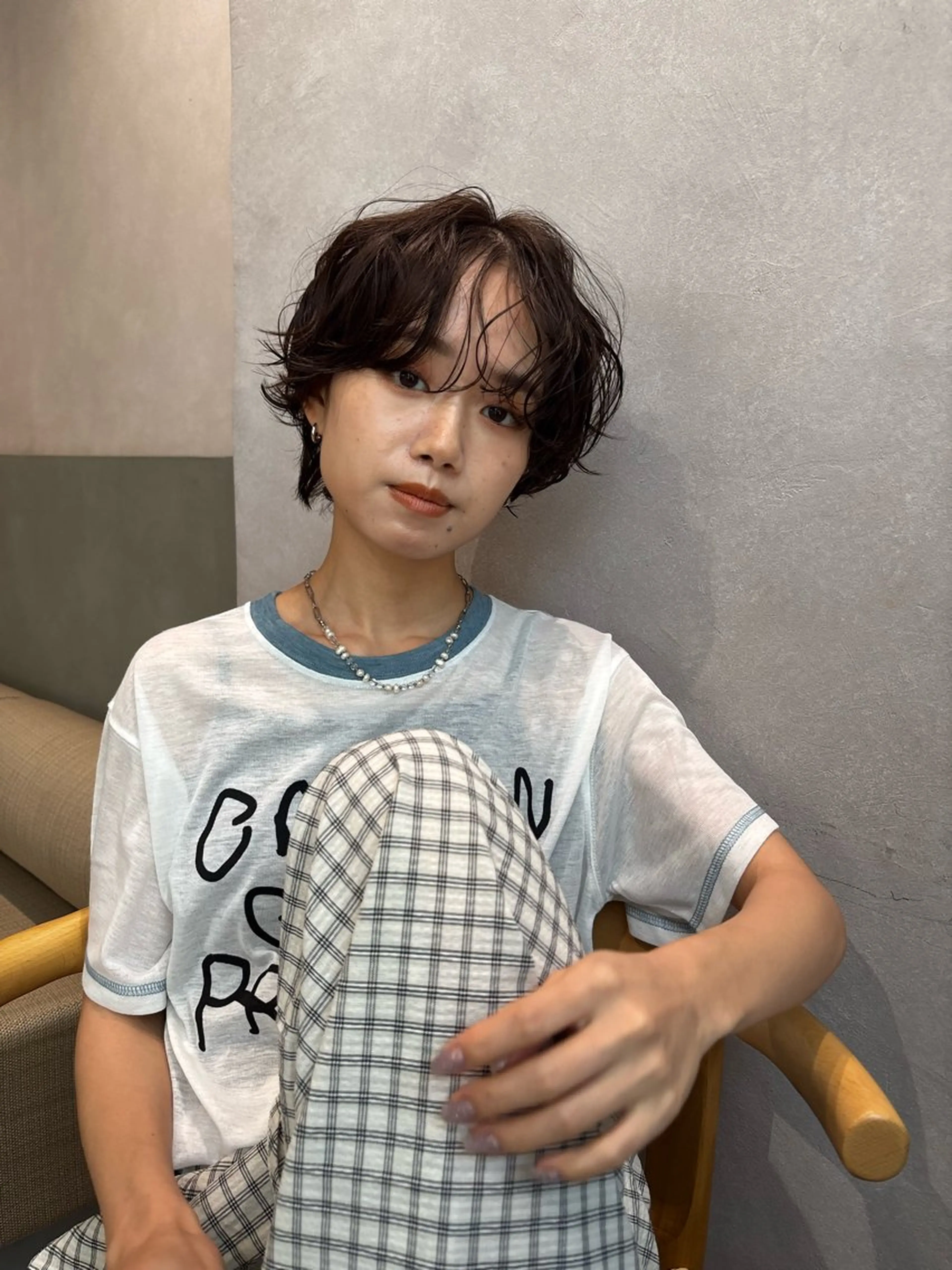 ショート パーマ カット パーマ 渡邊 百咲のヘアスタイル