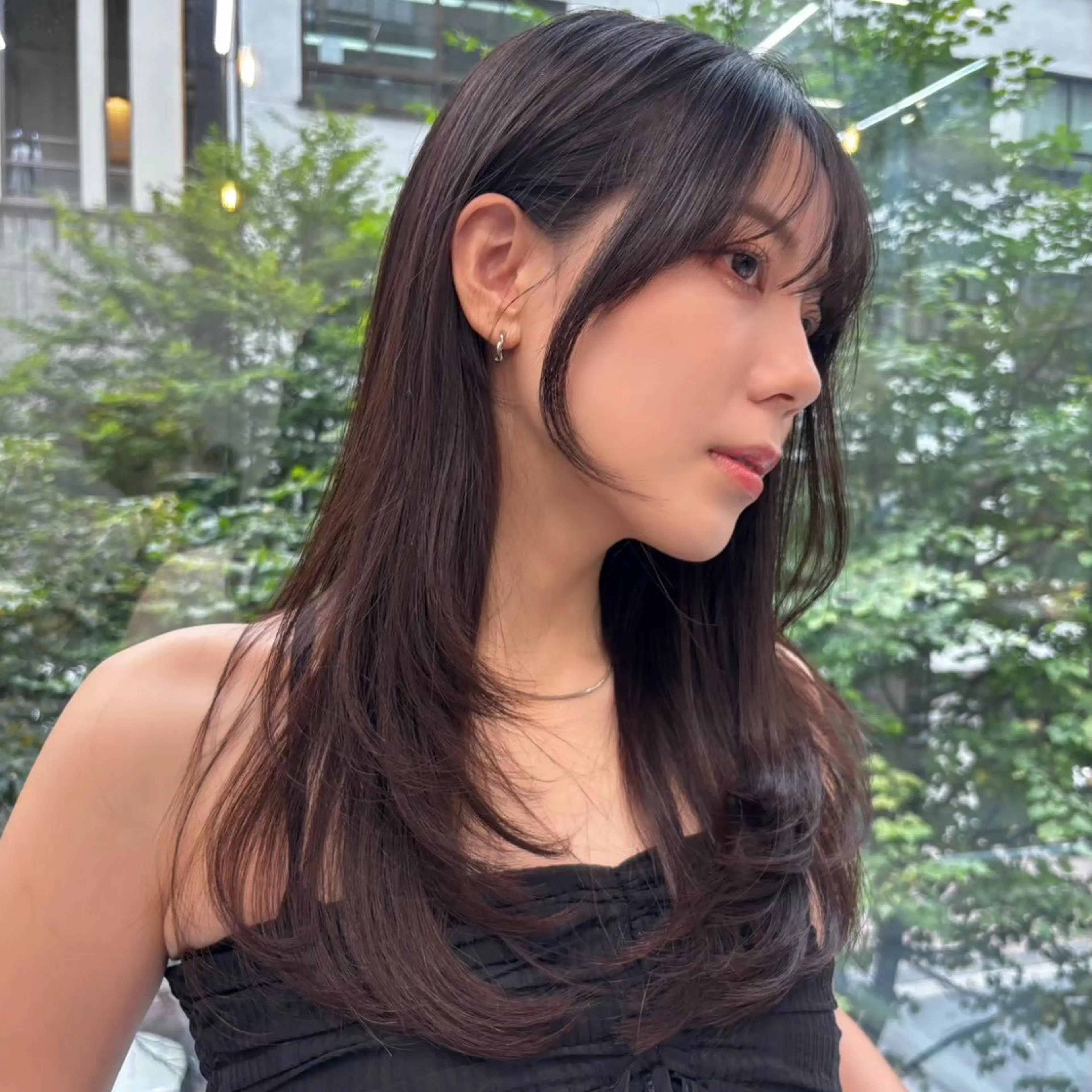 セミロング カラー カット ヘアカラー トリートメント レイヤー×顔周 り×髪質改善/MIUのヘアスタイル