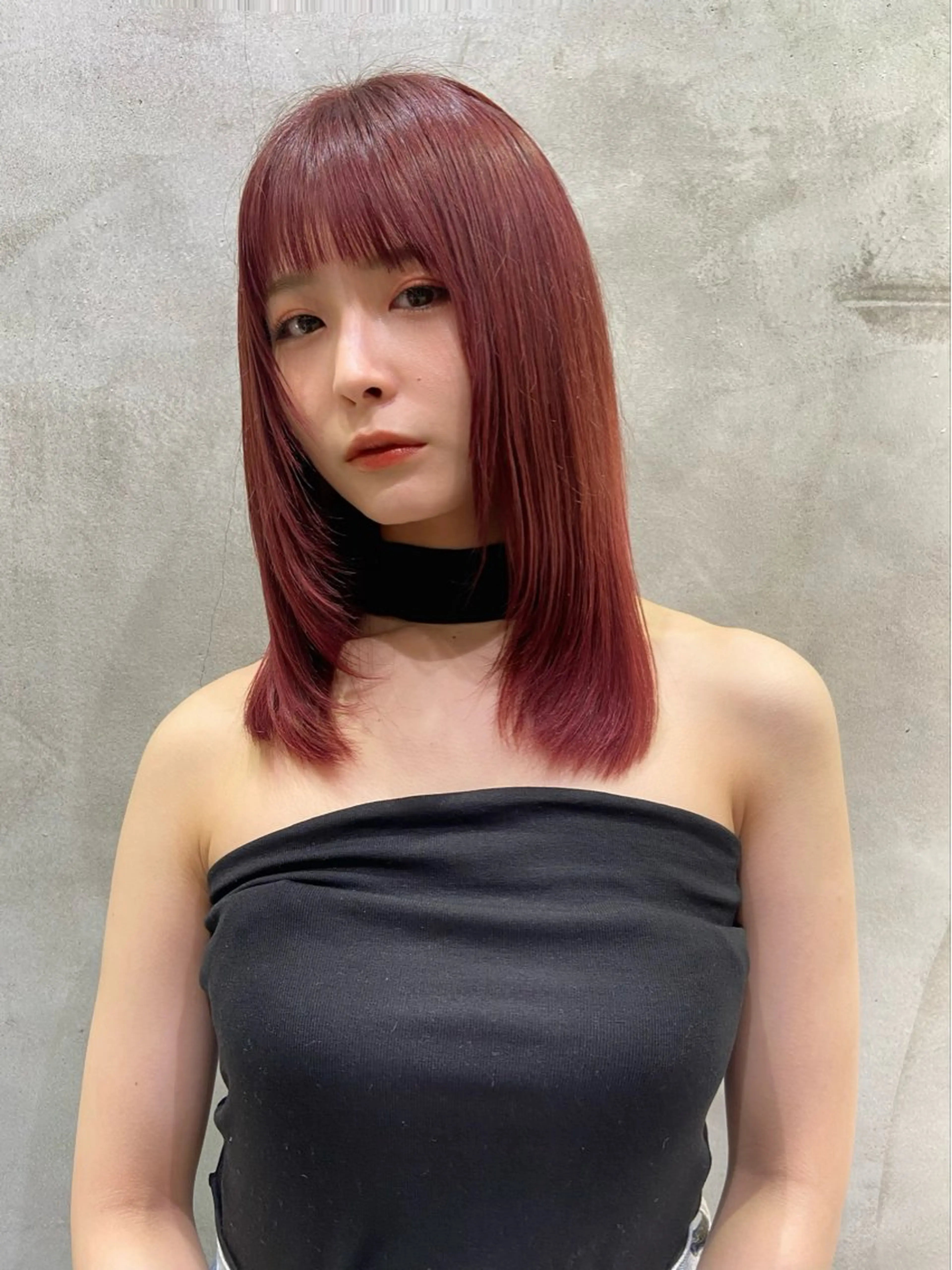 ミディアム 韓国風ヘア Londnaitre MAHOのヘアスタイル
