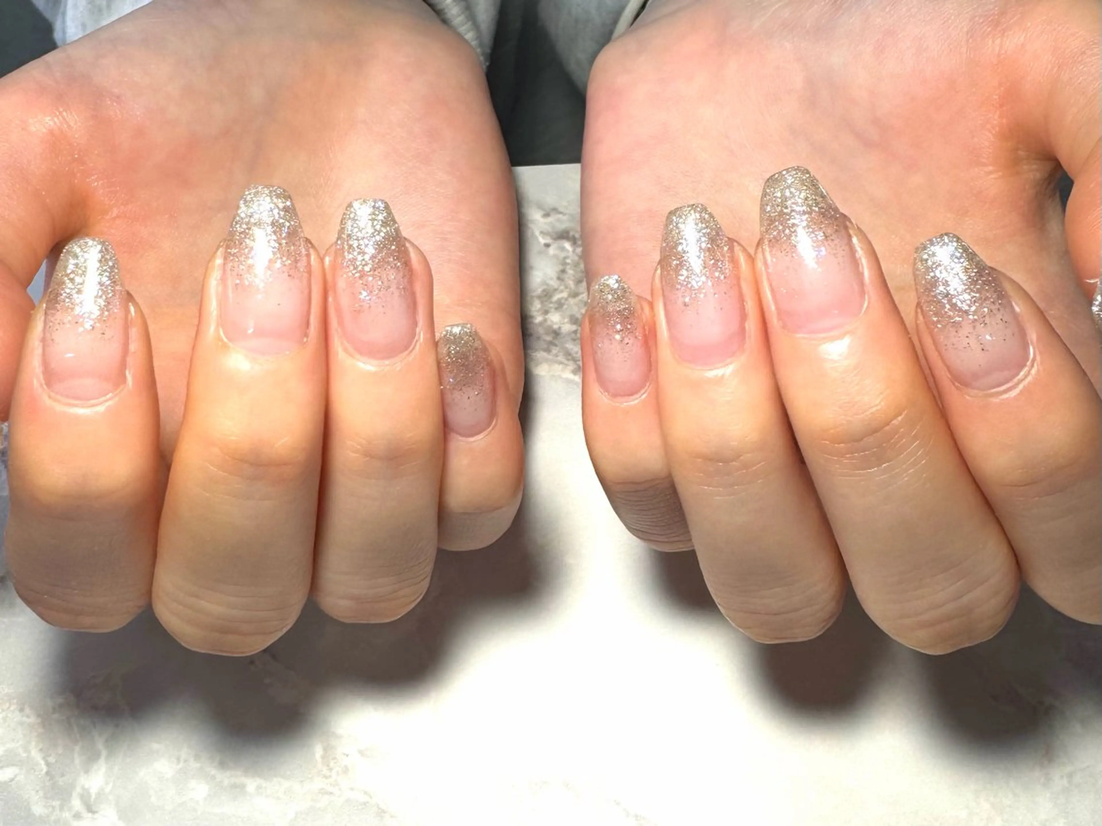 ネイル ジェルネイル ラメ(グリッター) ラメグラデーション パラジェル Bourgeon ❇︎YOSHIMIのネイルデザイン