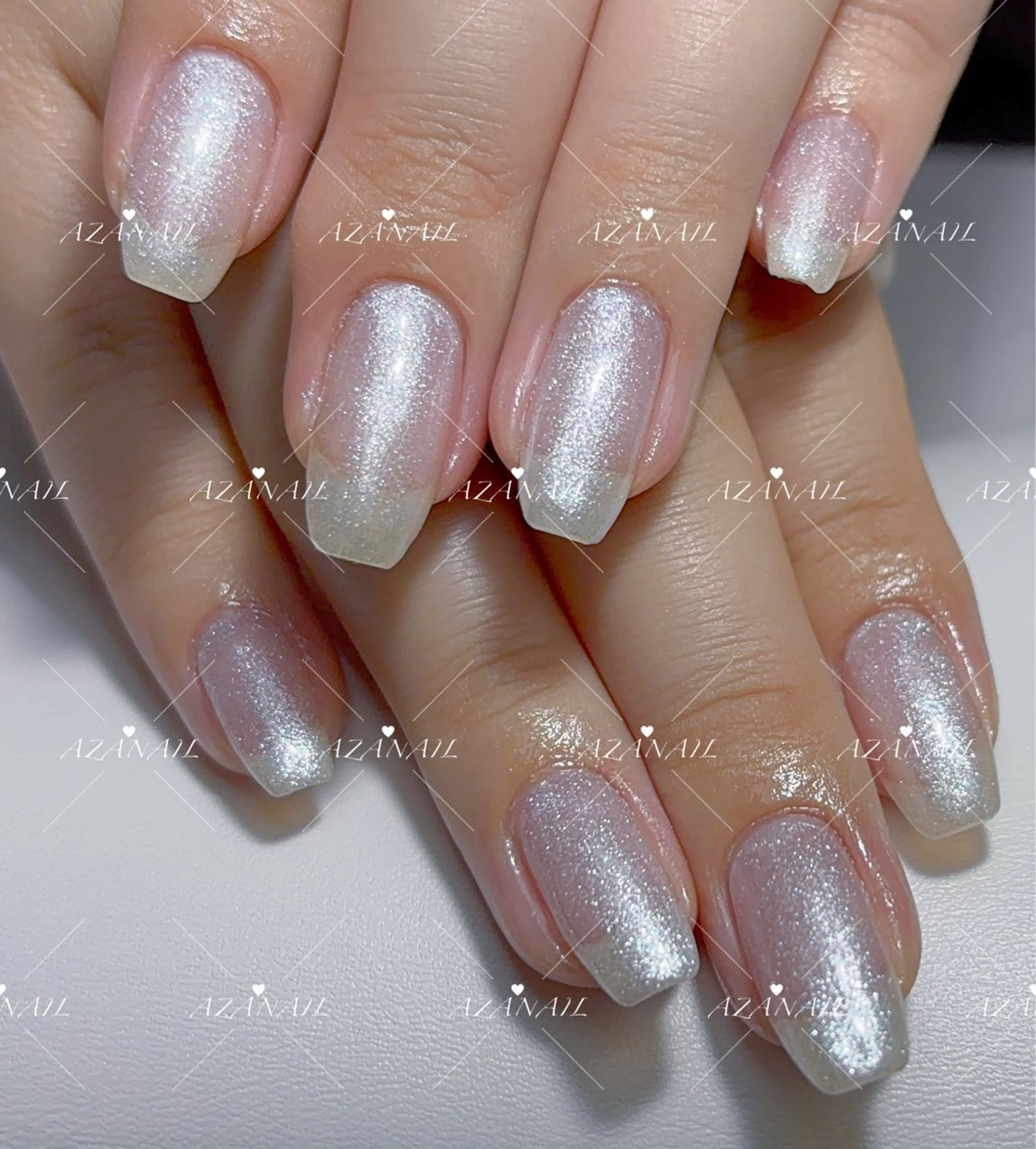 ネイル チークネイル グラデーション マグネットネイル シンプルネイル ワンホンネイル ハンドネイル AZA NAILROOMのネイルデザイン