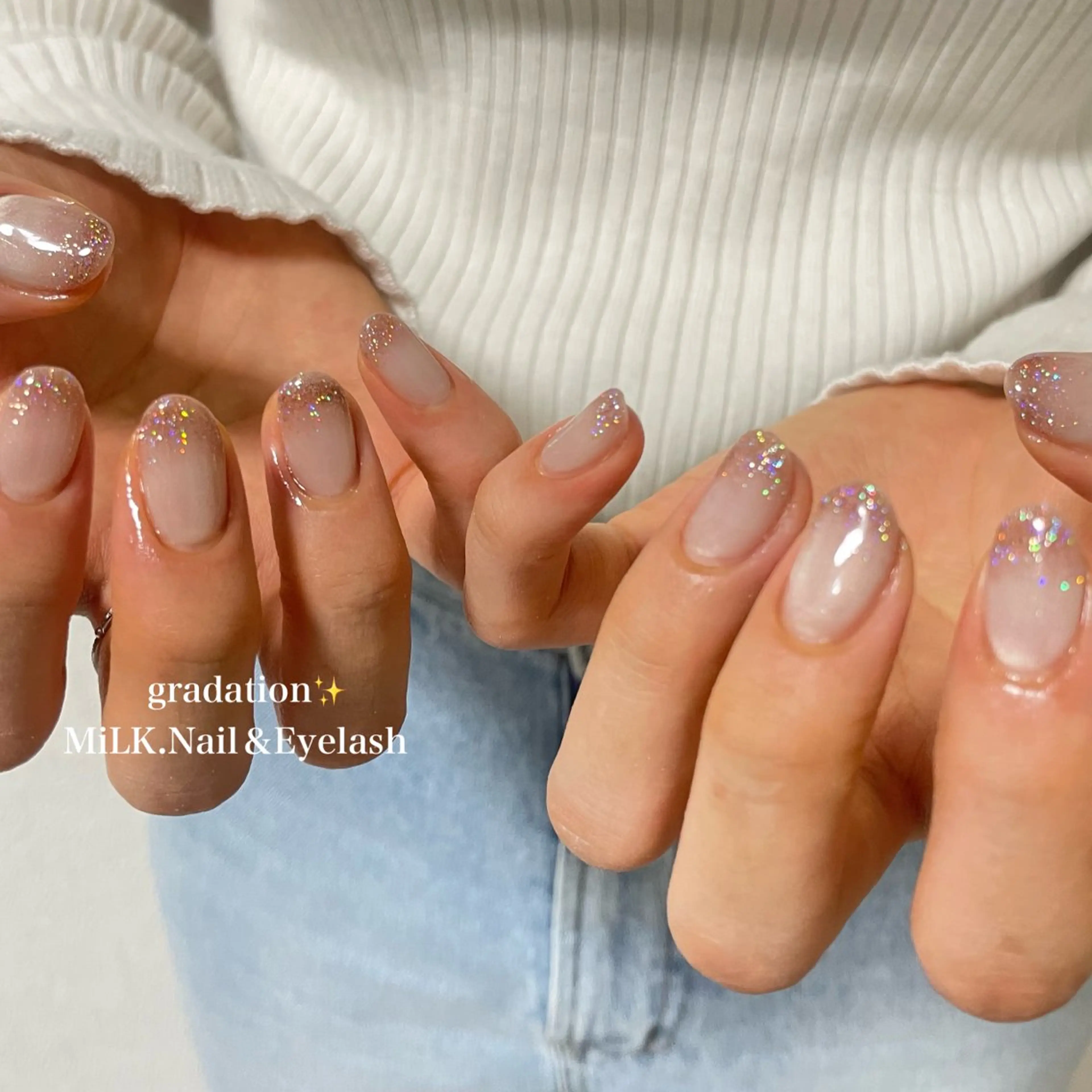 ネイル シンプルネイル ハンドネイル MiLK. wakaのマツエク・マツパデザイン