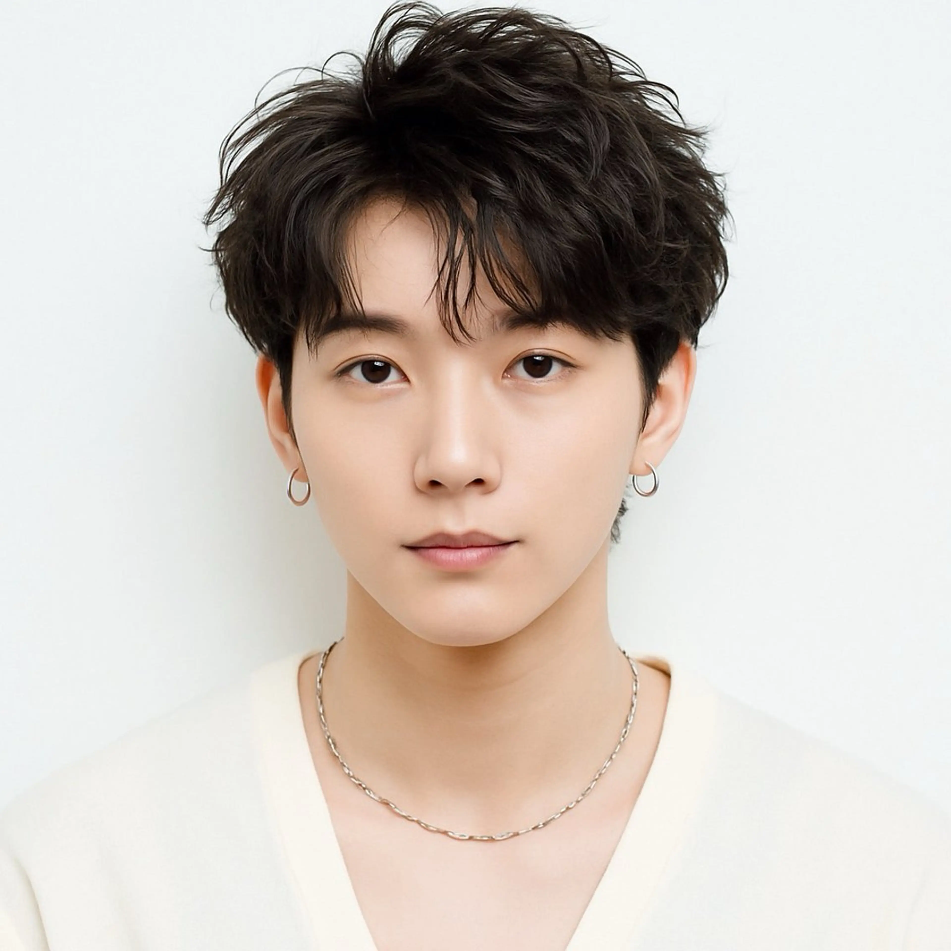 ショート パーマ メンズ フェザーパーマ メンズパーマ リク/韓国風/レイヤ ー／ボブ／ショートのヘアスタイル