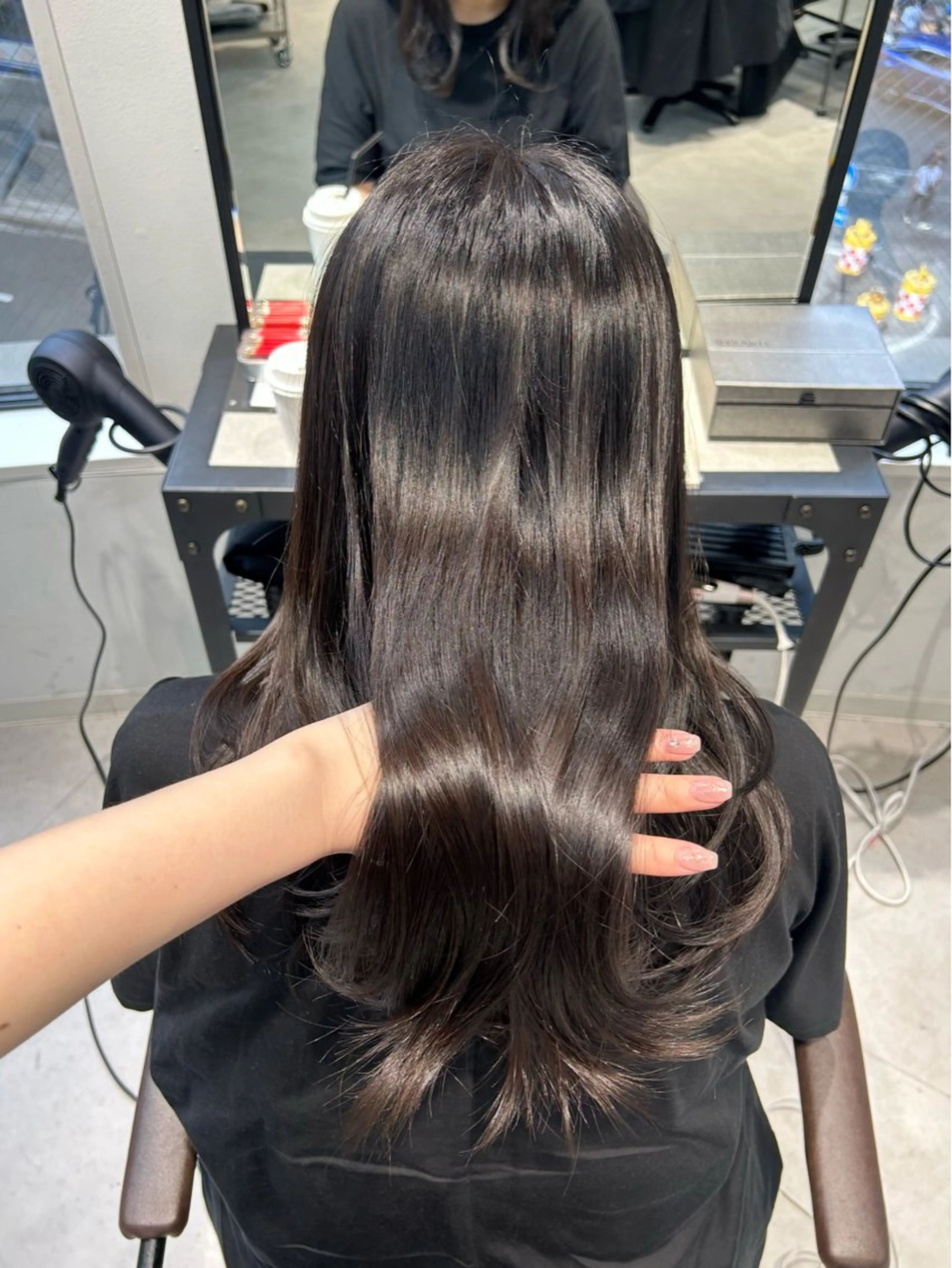 ロング カラー カット ヘアカラー ninaアイドル前髪 ×透明感🎀のヘアスタイル