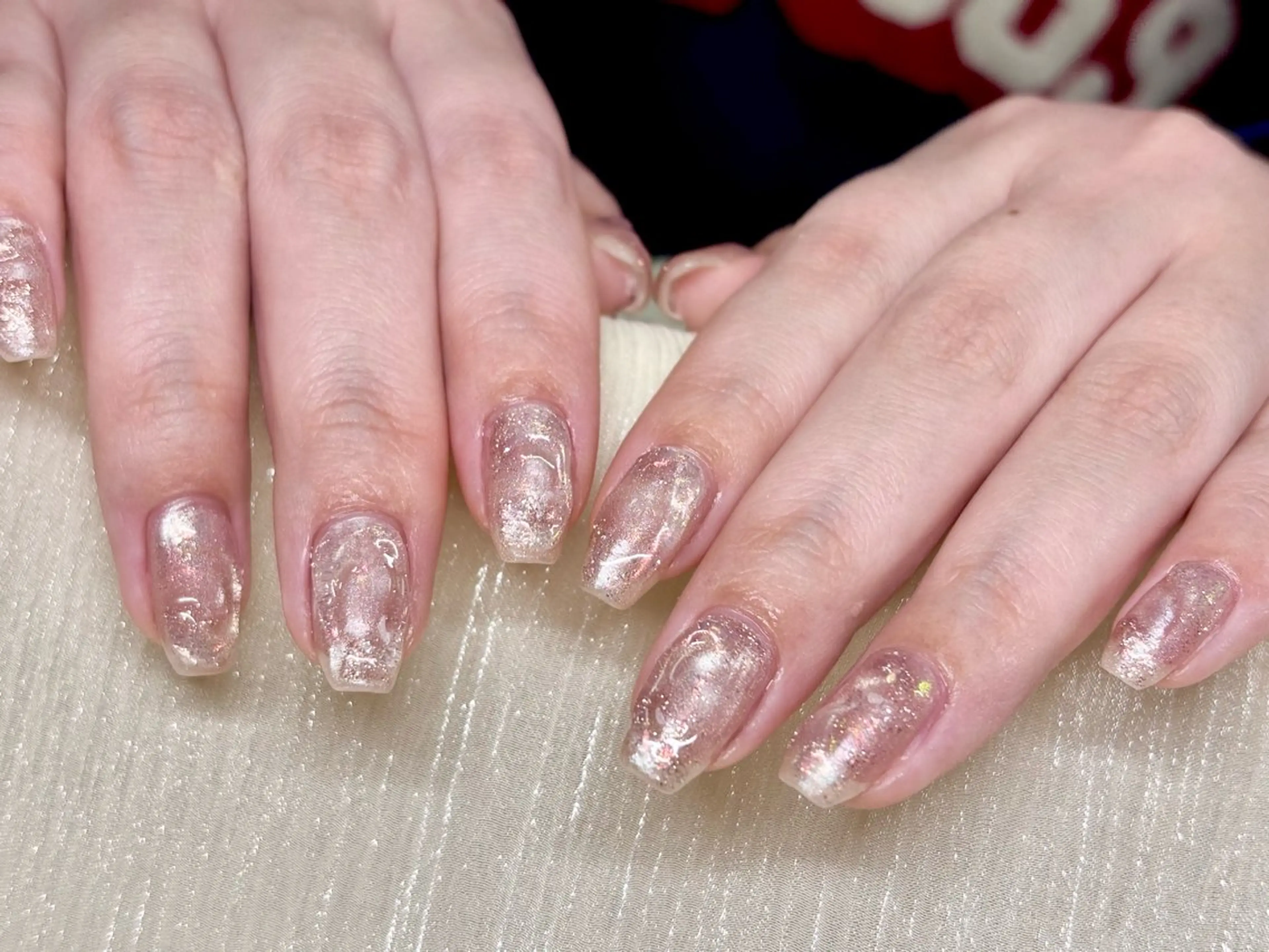 ネイル キラキラネイル ニュアンスネイル 春ネイル ハンドネイル ハンドケア ETE LUNA NAILのネイルデザイン