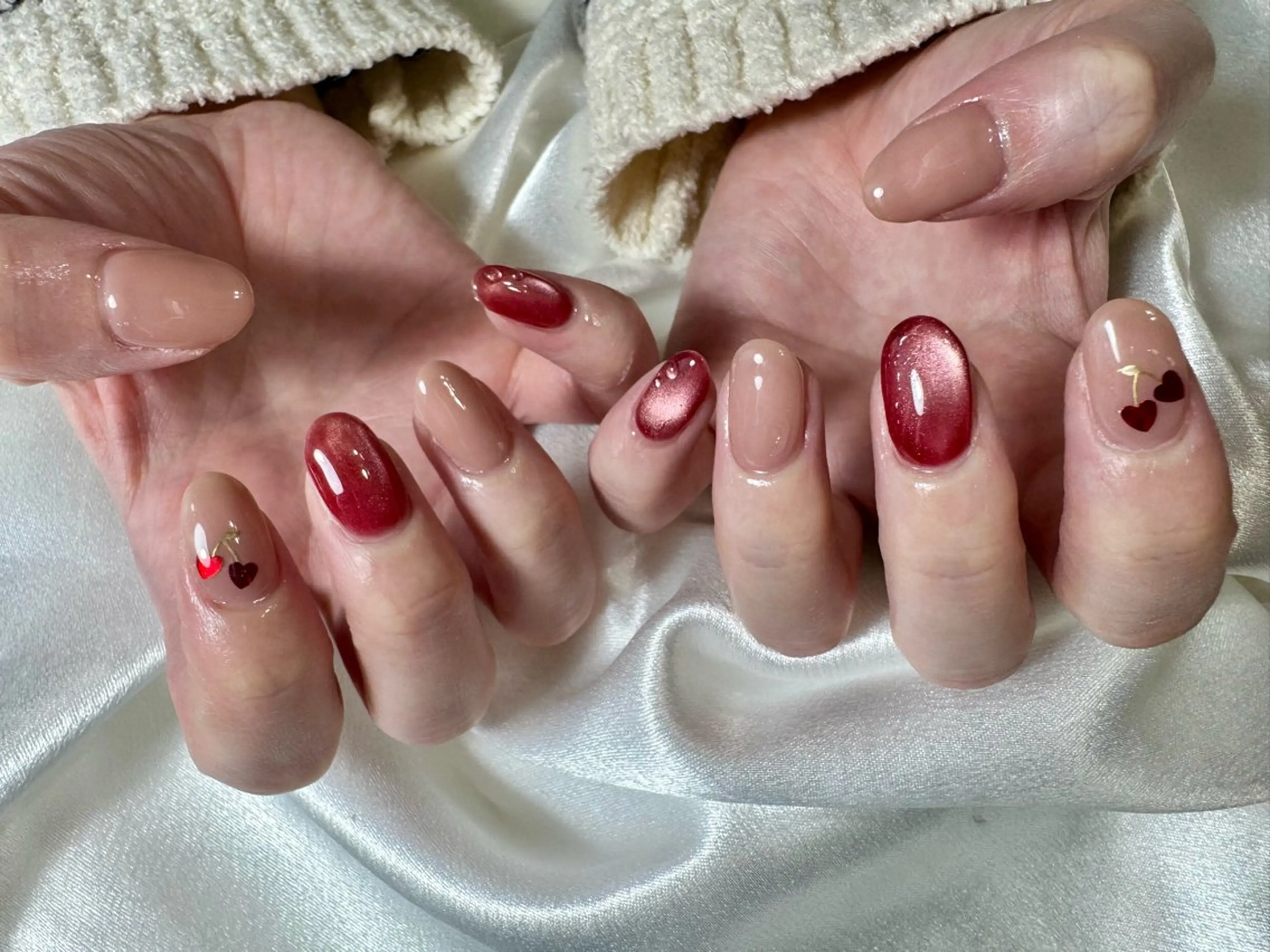 ネイル オーロラネイル 桜ネイル フラワーネイル フットネイル フレンチネイル ハンドネイル kikinail 溝の口のネイルデザイン